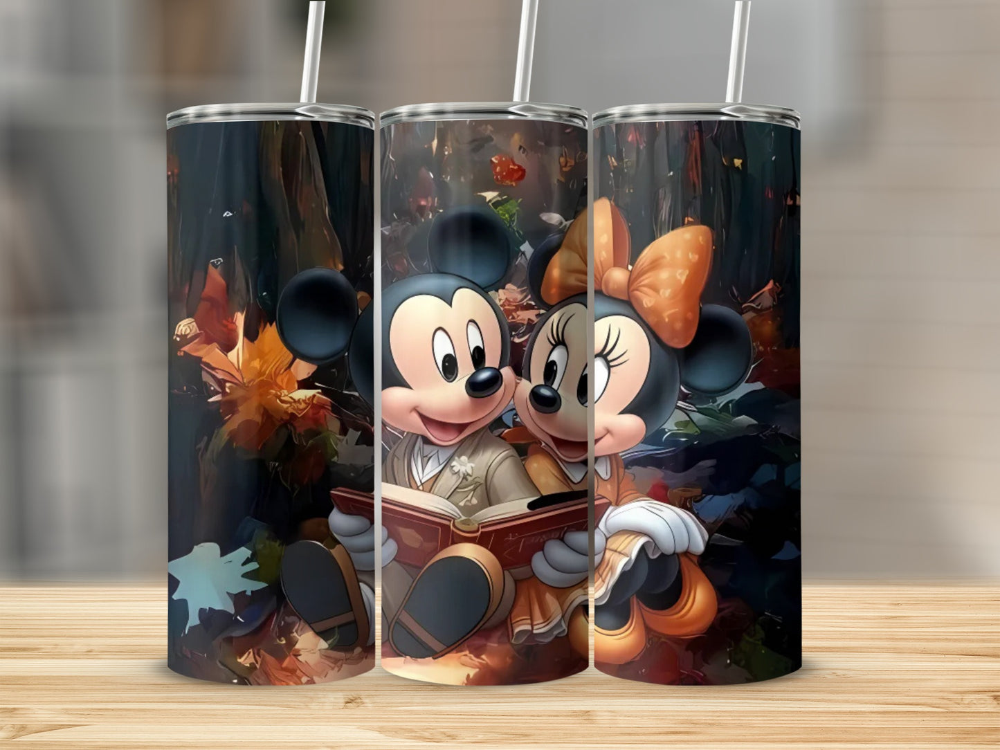 Cute Mouse and Friend Autumn Design Tumbler