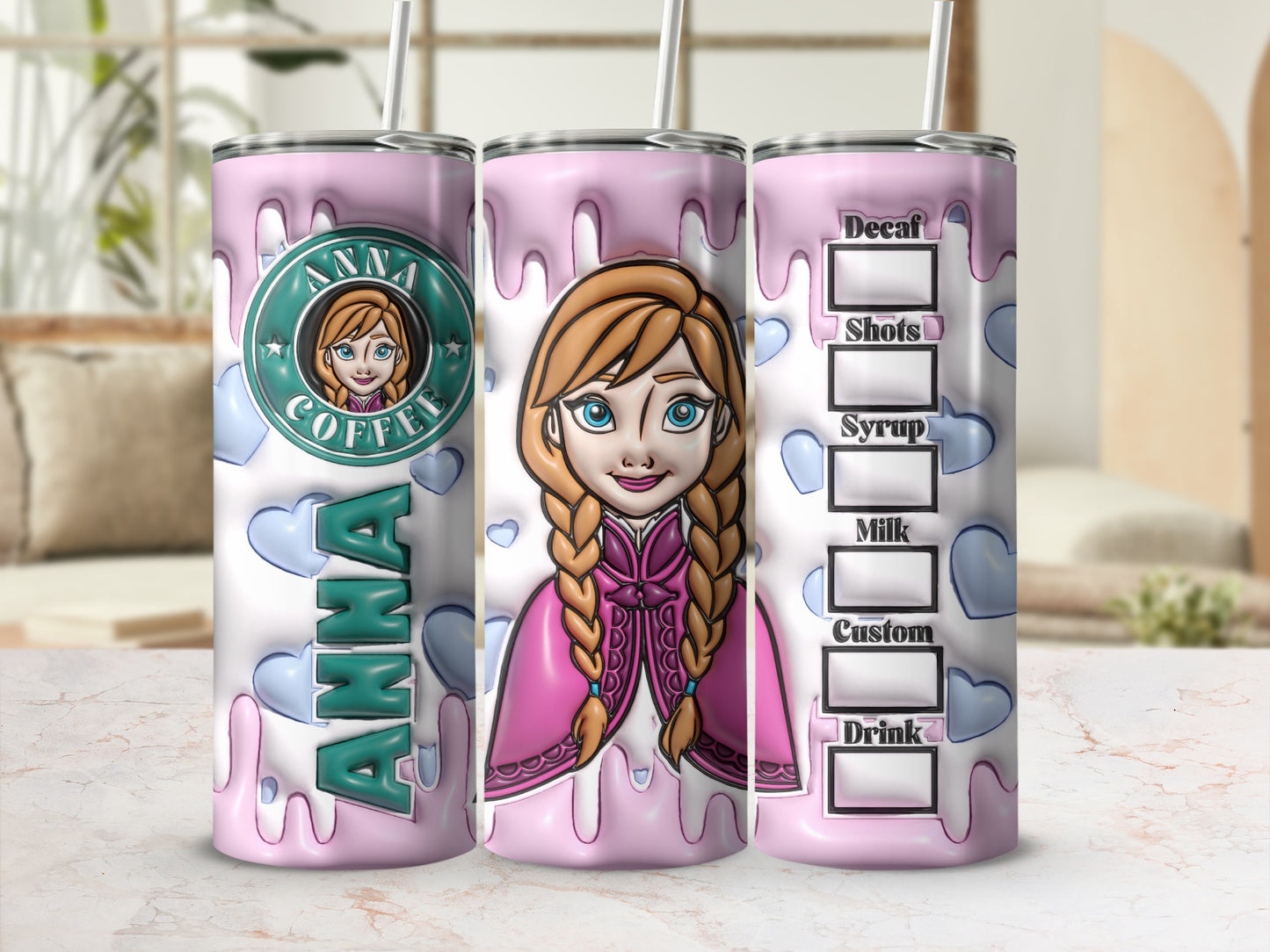Anna Coffee Custom Drink Tall Tumbler with Straw