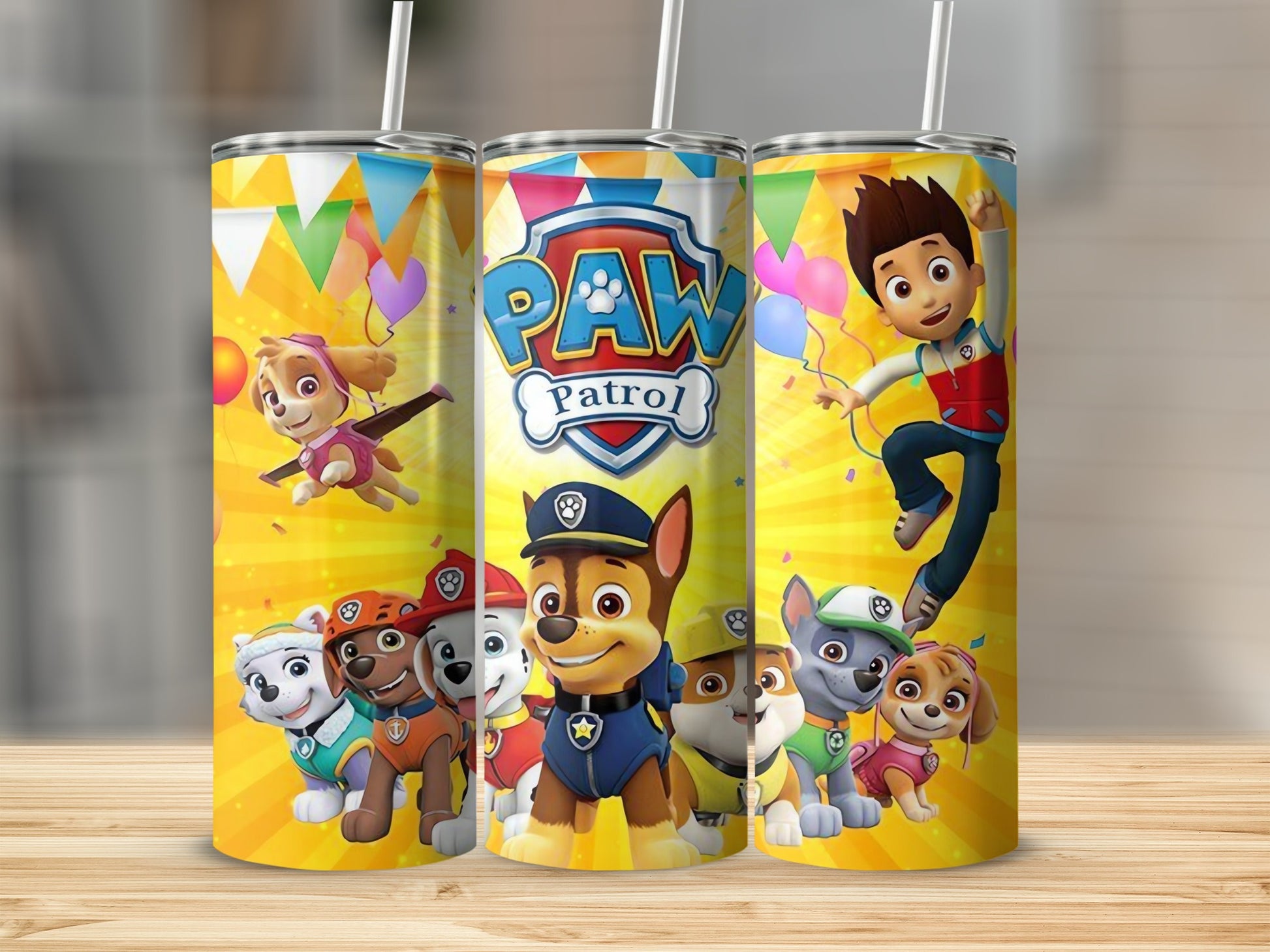 Bright and Colorful Paw Patrol Themed Tumbler