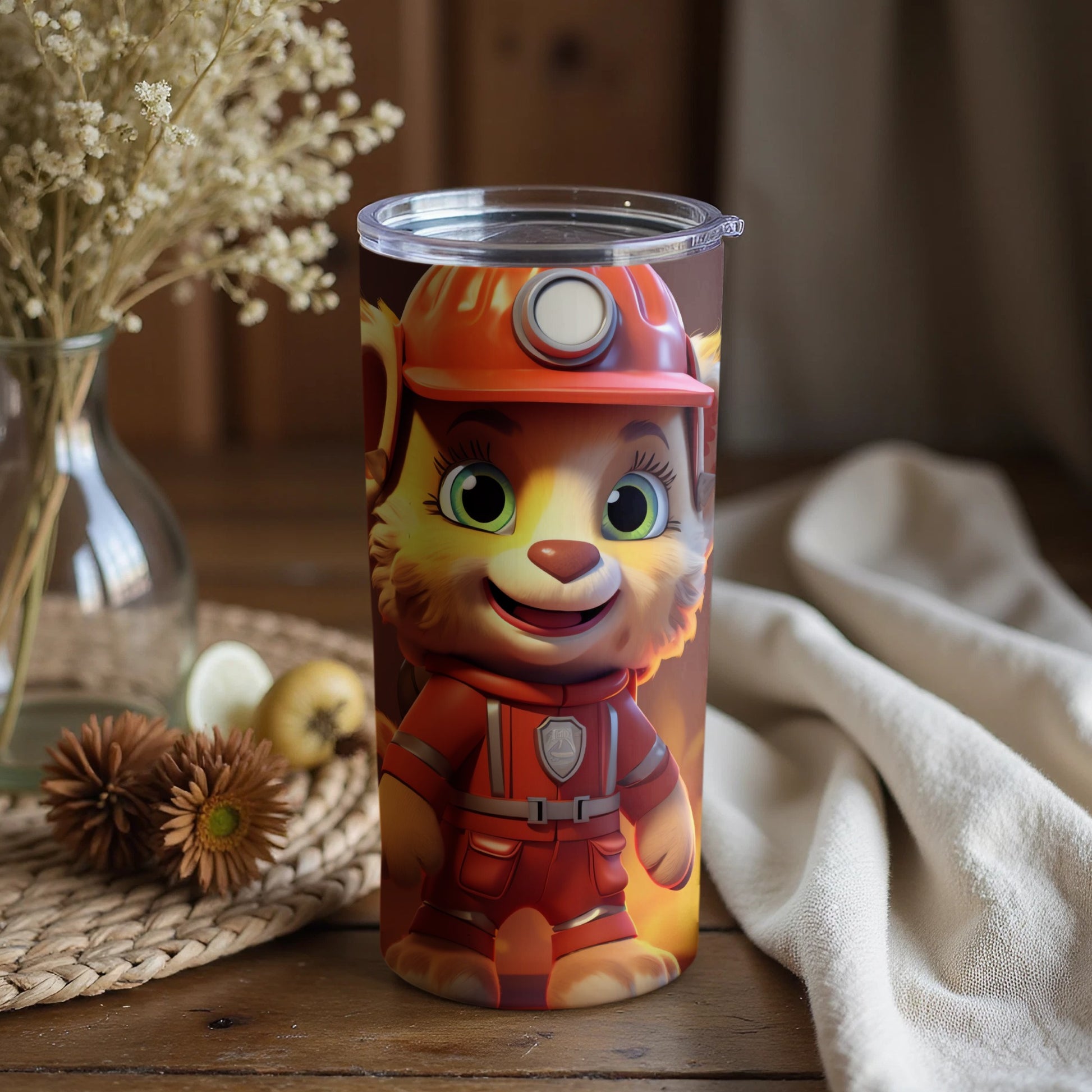 Cartoon canine red helmet uniform design tumbler product type
Tumbler
Character tumbler
Canine character
Red helmet design
Animated graphic
Kids drinkware
Gift idea
Birthday present
Cute design
Puppy themed
Drink container
Beverage holder
Unique tumbler
Cartoon dog
Travel cup
Fun accessory
Graphic tumbler
Kids merchandise
Headlamp helmet
Animal character