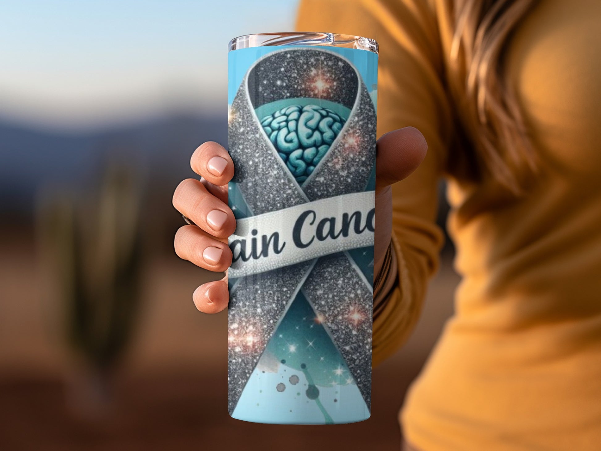Brain Cancer Awareness Design Tumbler Cup