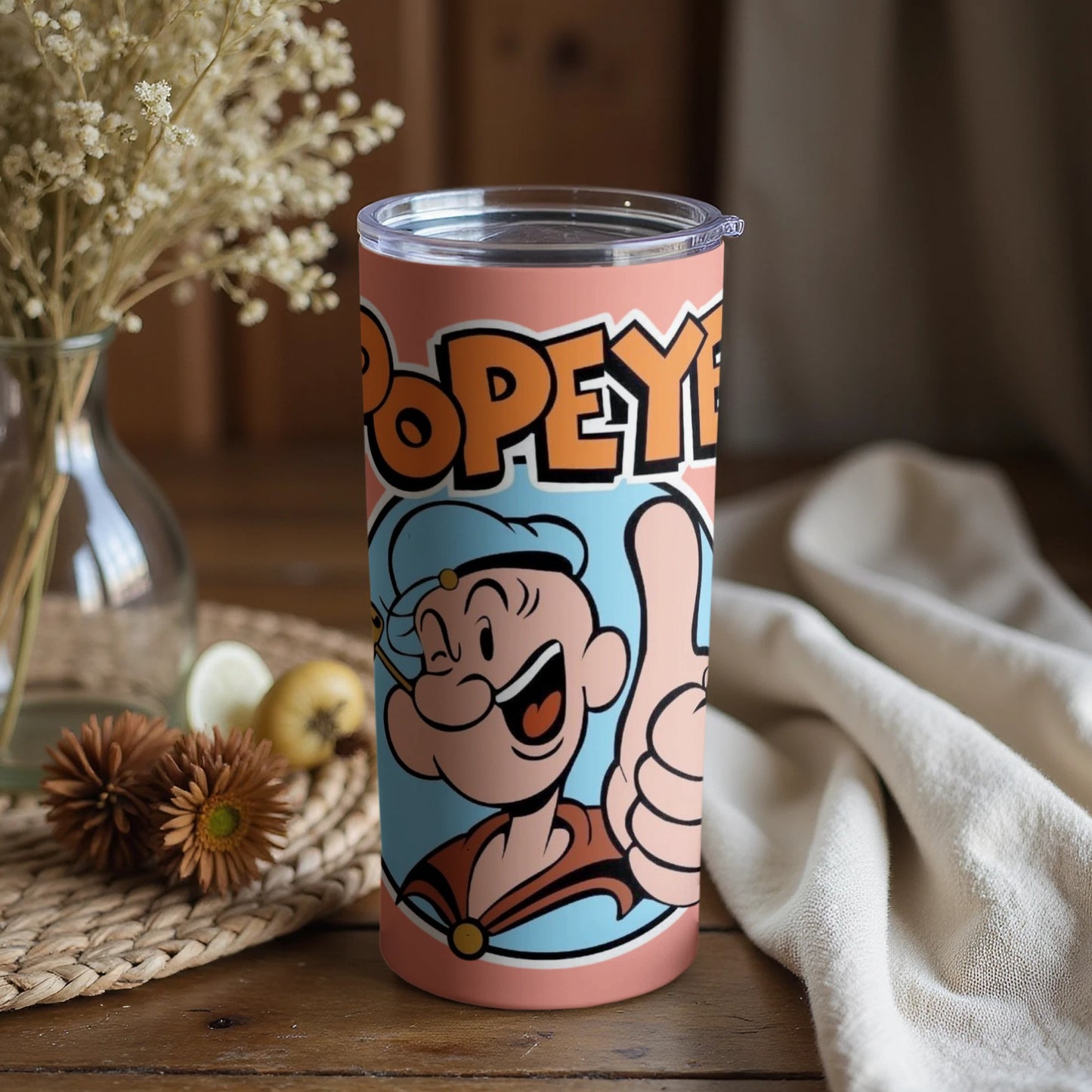 Popeye Cartoon Character Design Insulated Tumbler Cup