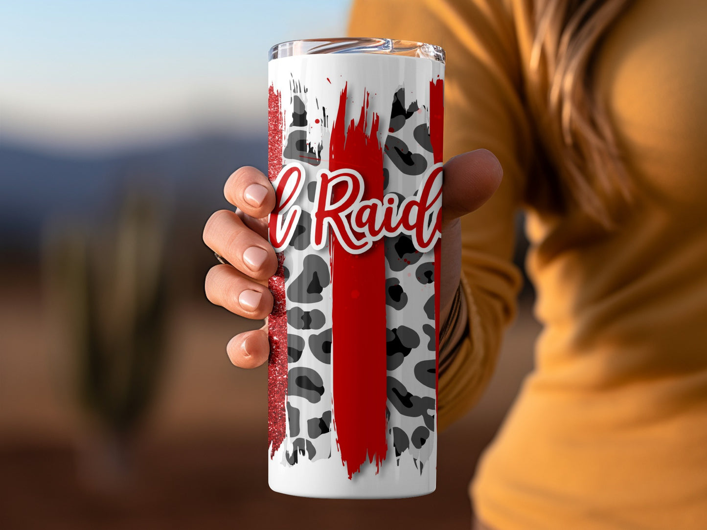 Red Raiders Leopard Brush Stroke Design For Texas Tech Tumblers