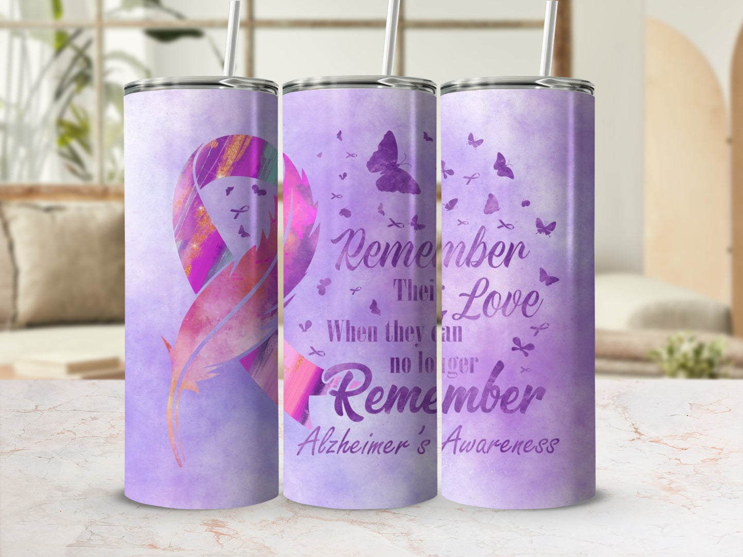 Alzheimer's Awareness Remember Their Love Tumbler