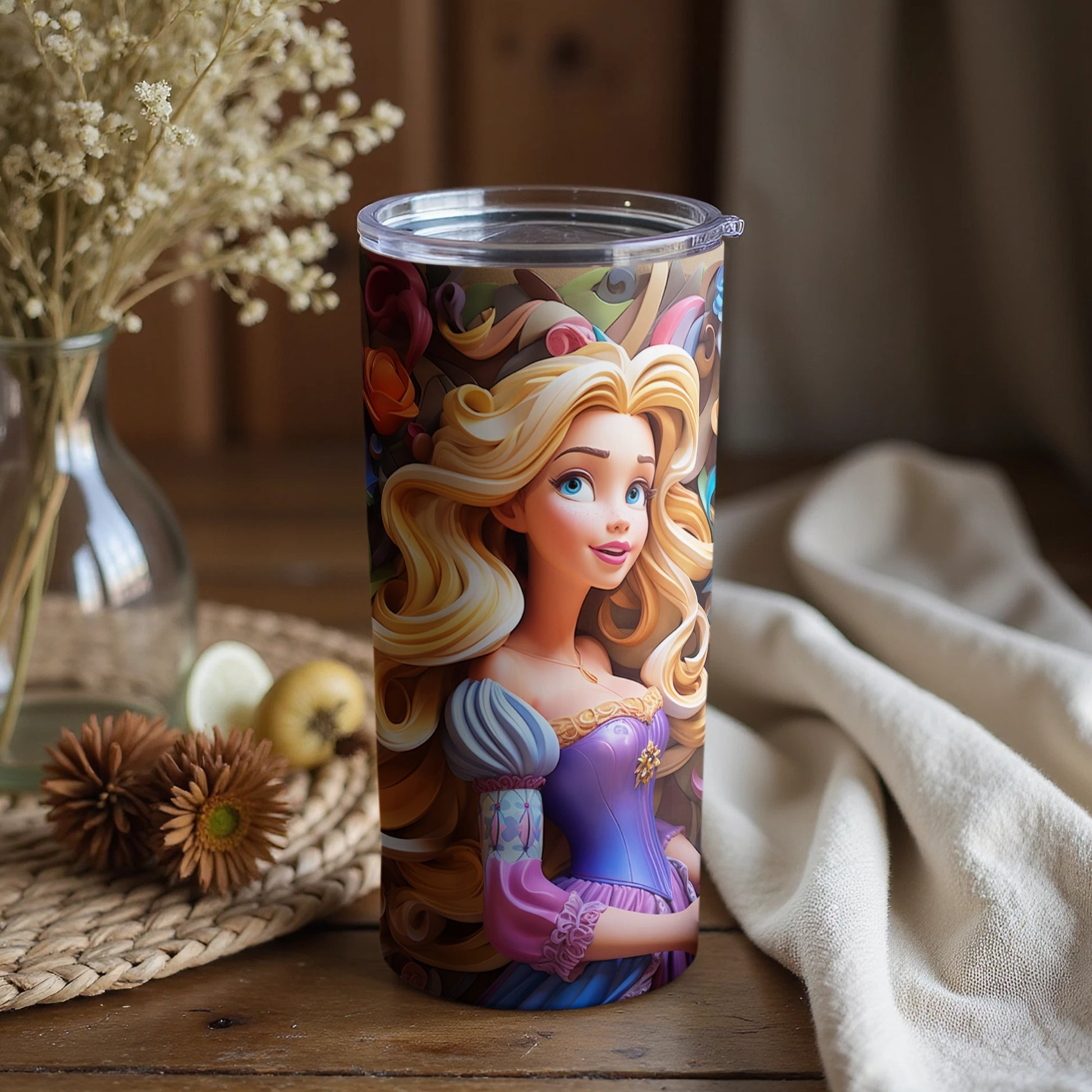 Cartoon Princess Tumbler for Kids and Adults