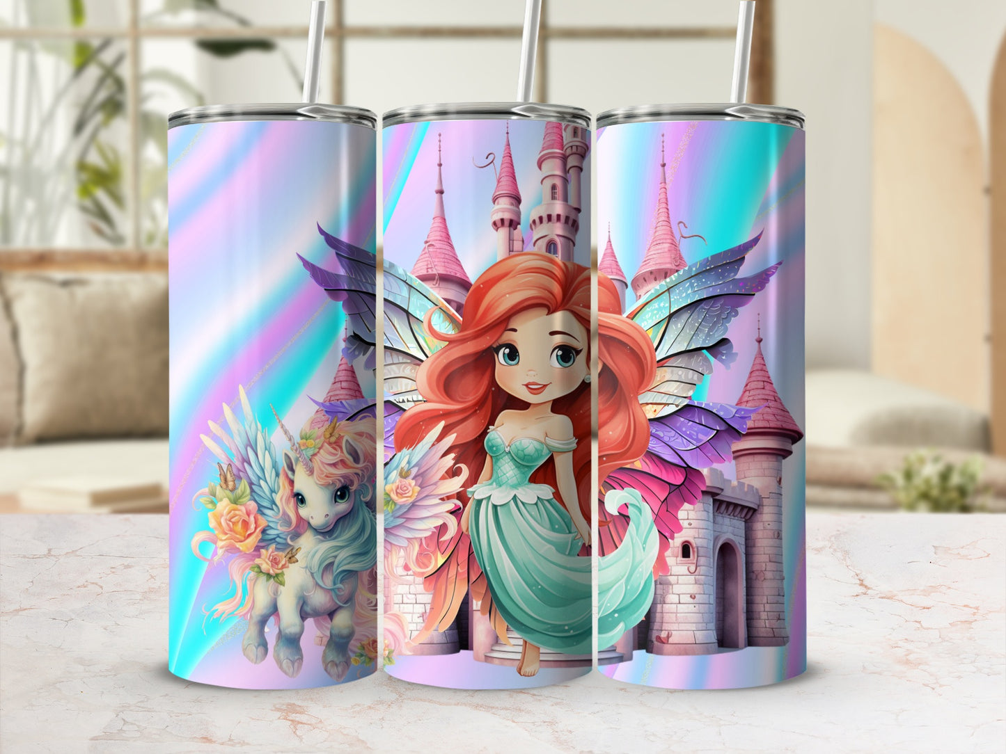 Fantasy Princess and Unicorn Castle Tumbler product