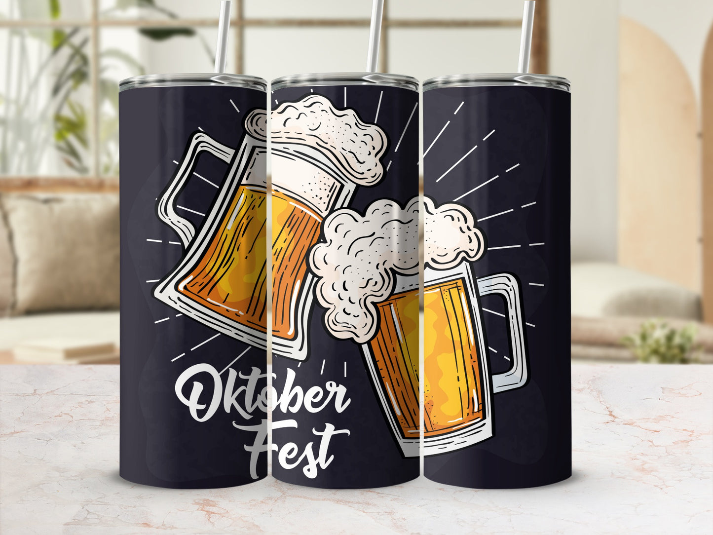 Oktober Fest Beer Mugs Illustration Tumbler
