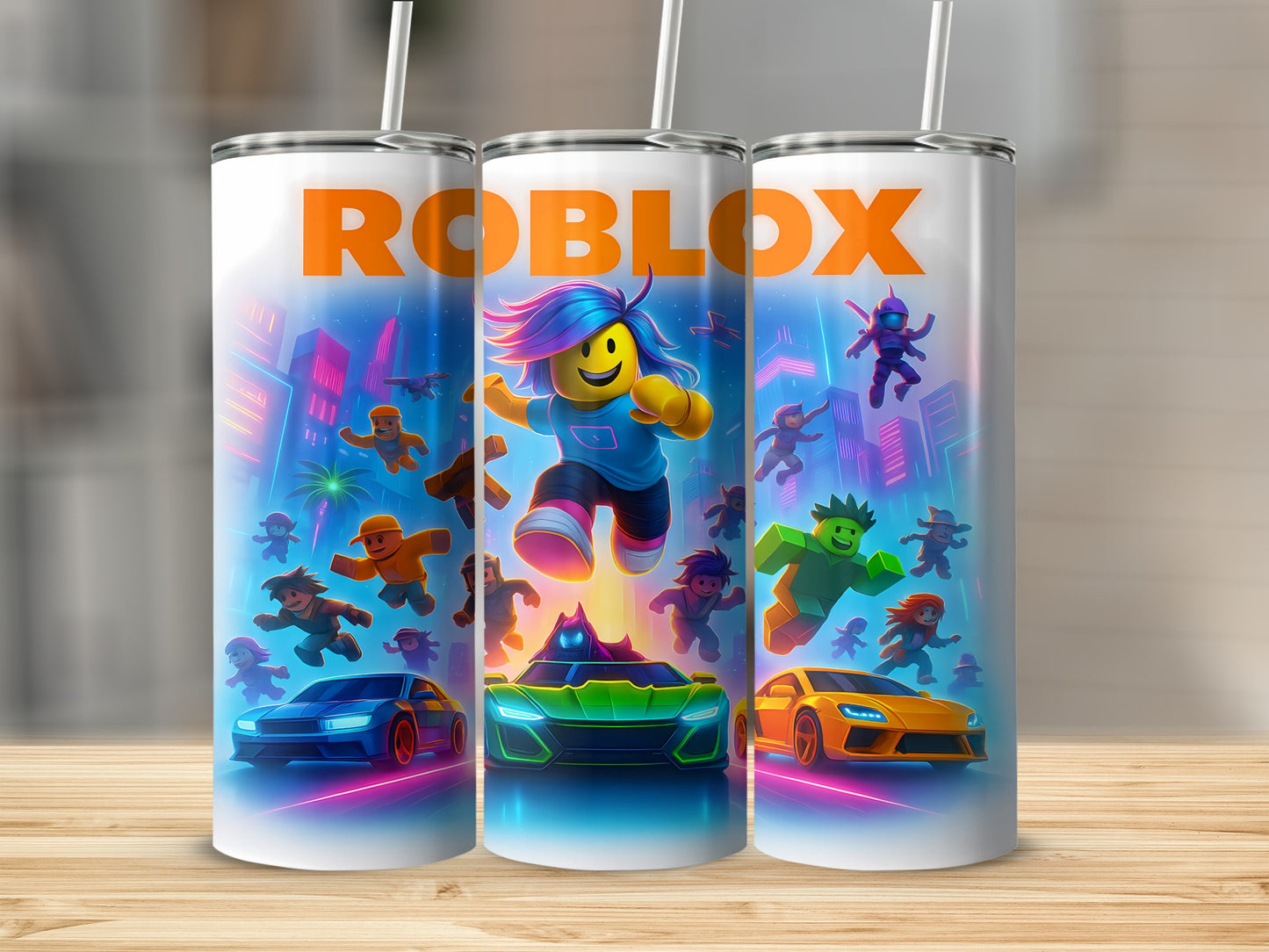 Roblox Game Themed Personalized Tumbler with Straw
