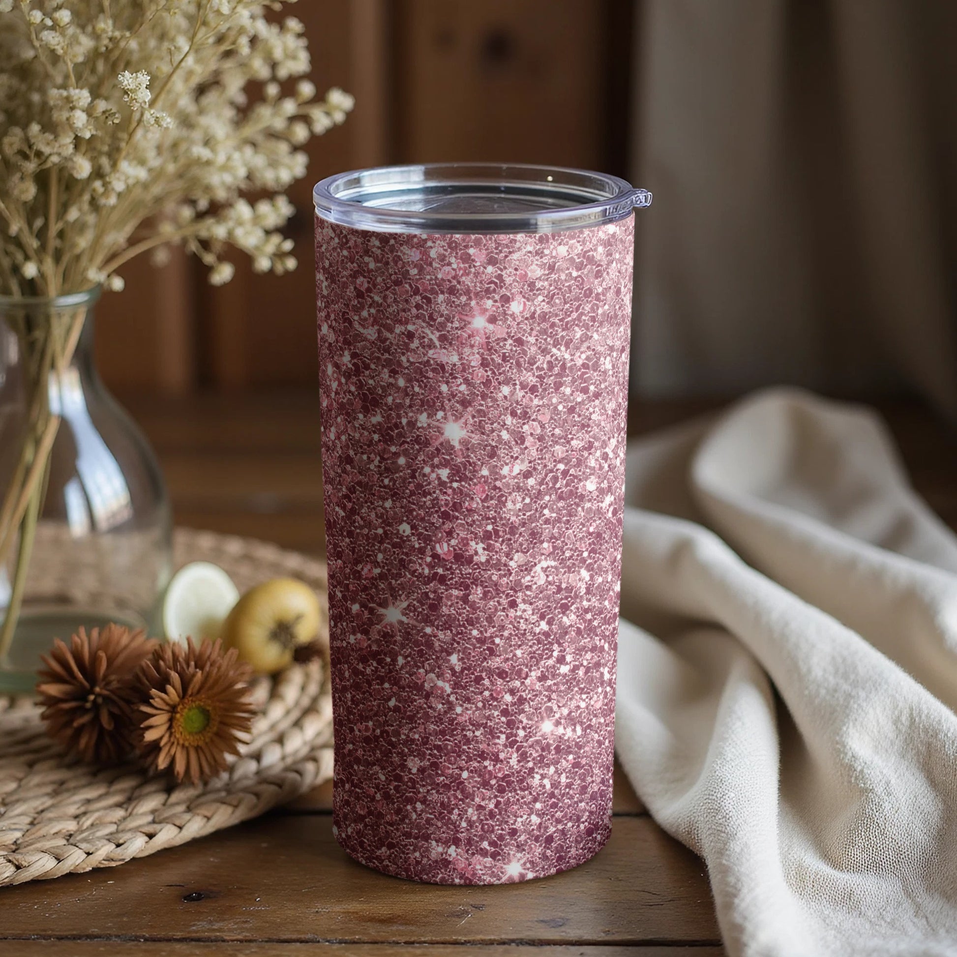 Glittery Pink Sparkle Tumbler for Stylish Beverage Lovers