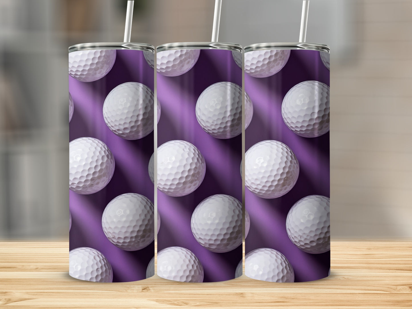 Purple Golf Ball Patterned Tumbler for Stylish Beverages