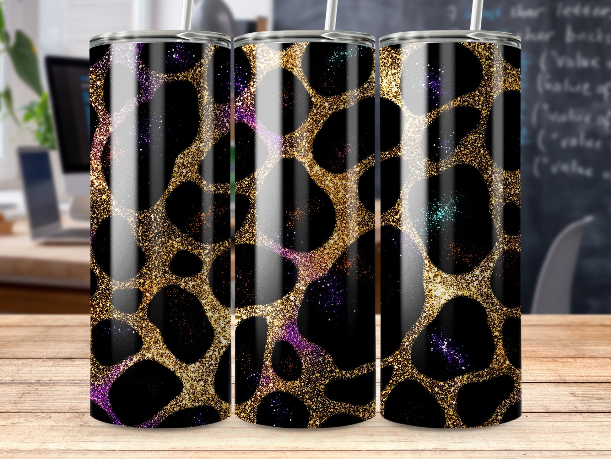 Sparkling Leopard Print Tumbler 20oz Travel Mug