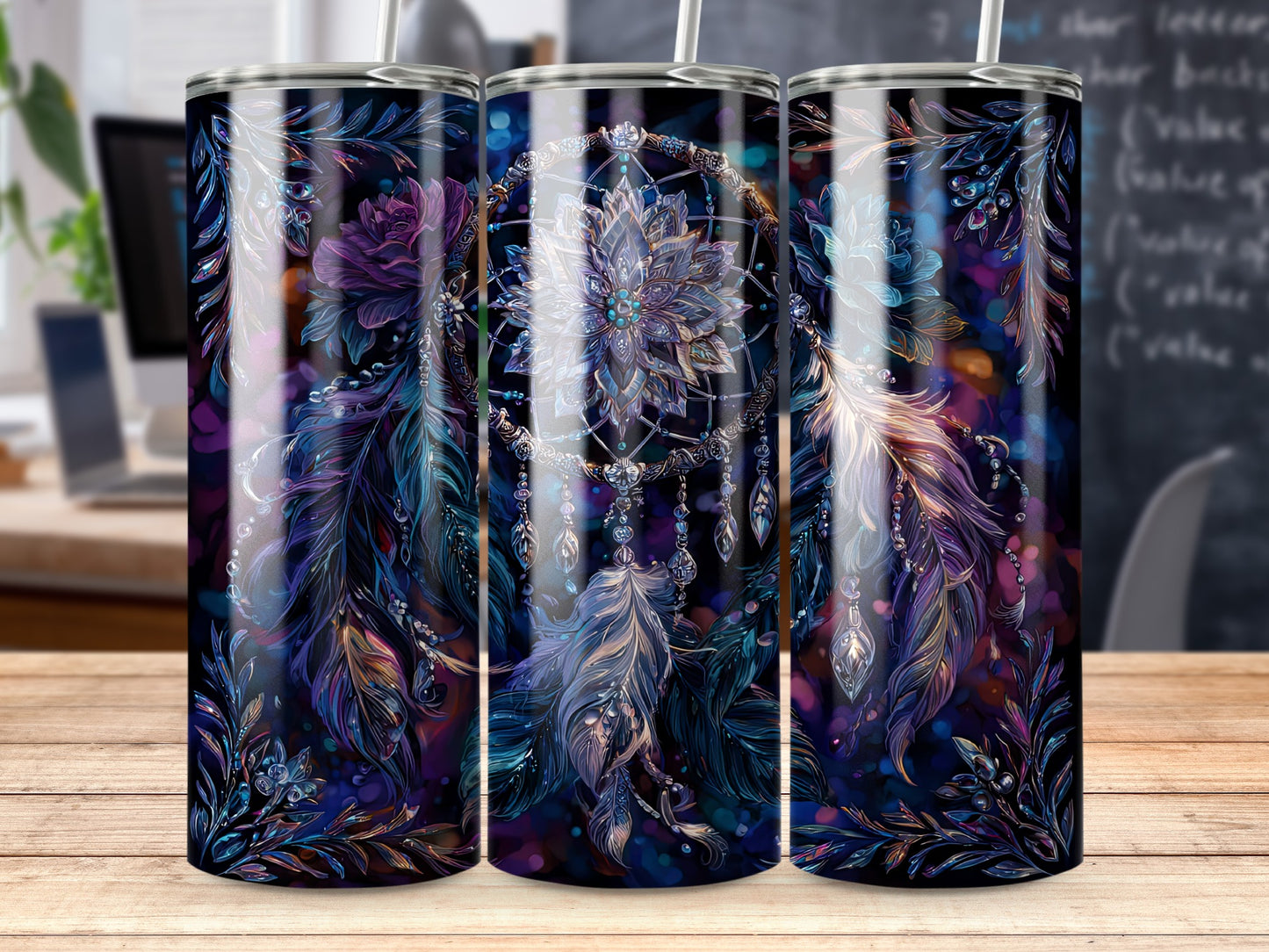Dreamcatcher and Floral Design Tumbler Product