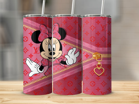 Minnie Mouse and Zipper Design Red Tumbler Cup