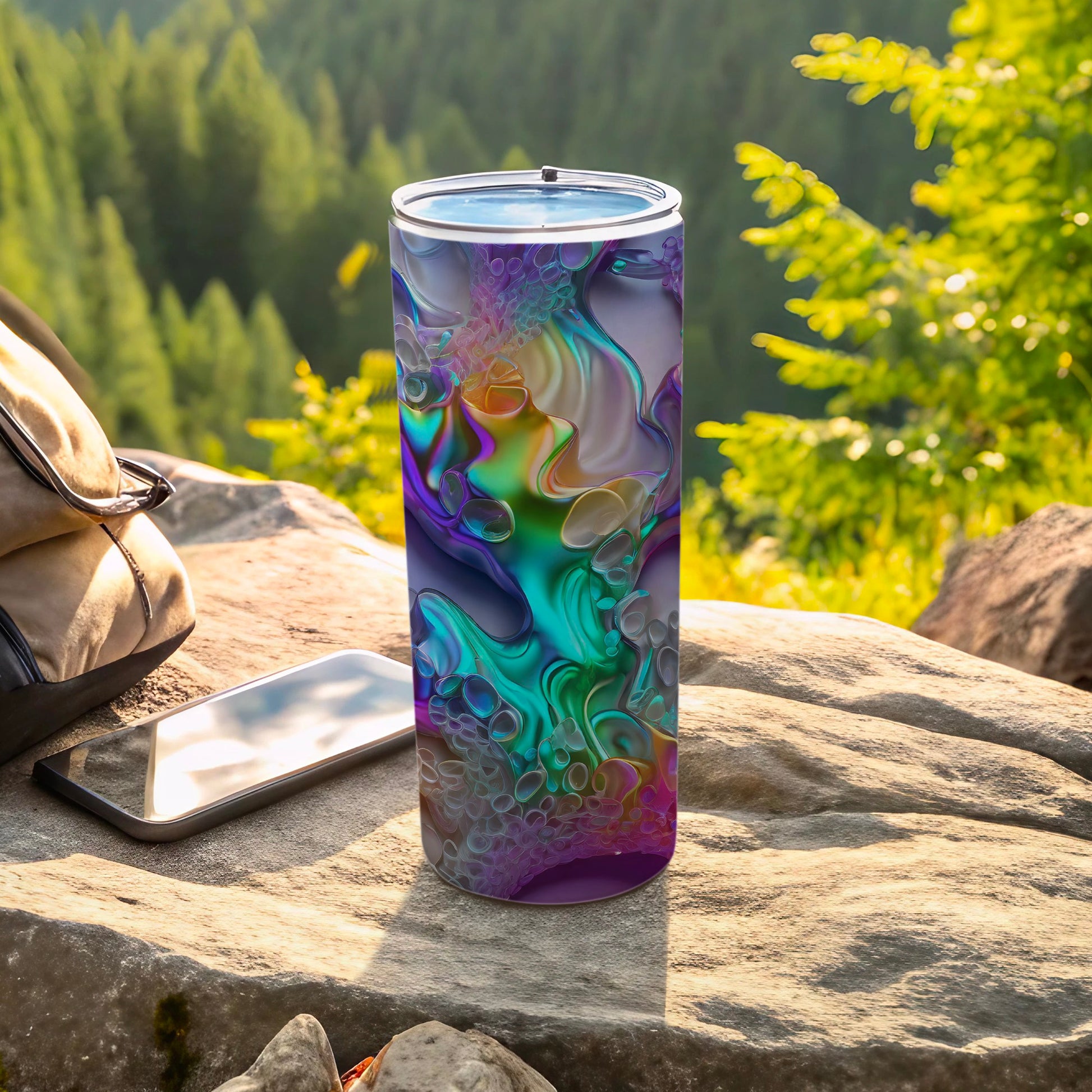 Colorful Abstract Design Travel Tumbler Flask Product