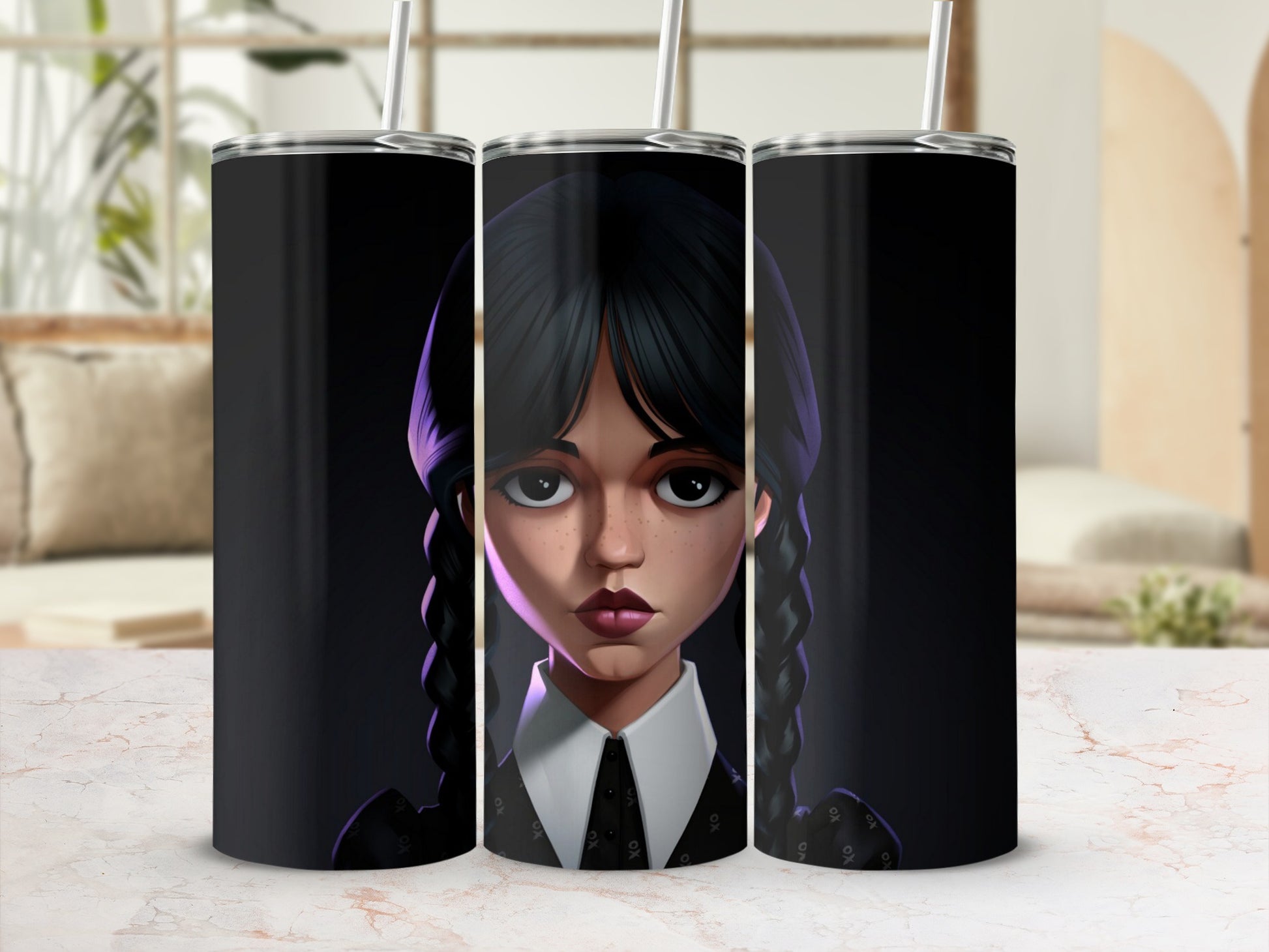 Stylish Dark Character Design Insulated Tumbler Cup