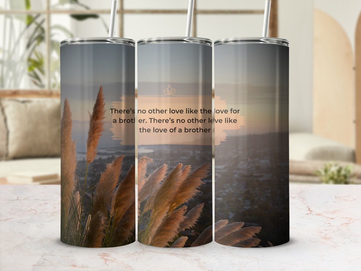 Scenic Nature and Brotherly Love Quote Tumbler