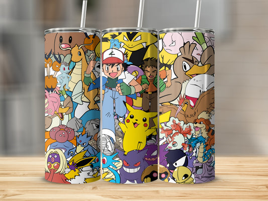 Colorful Anime Character Print Travel Tumbler Cup