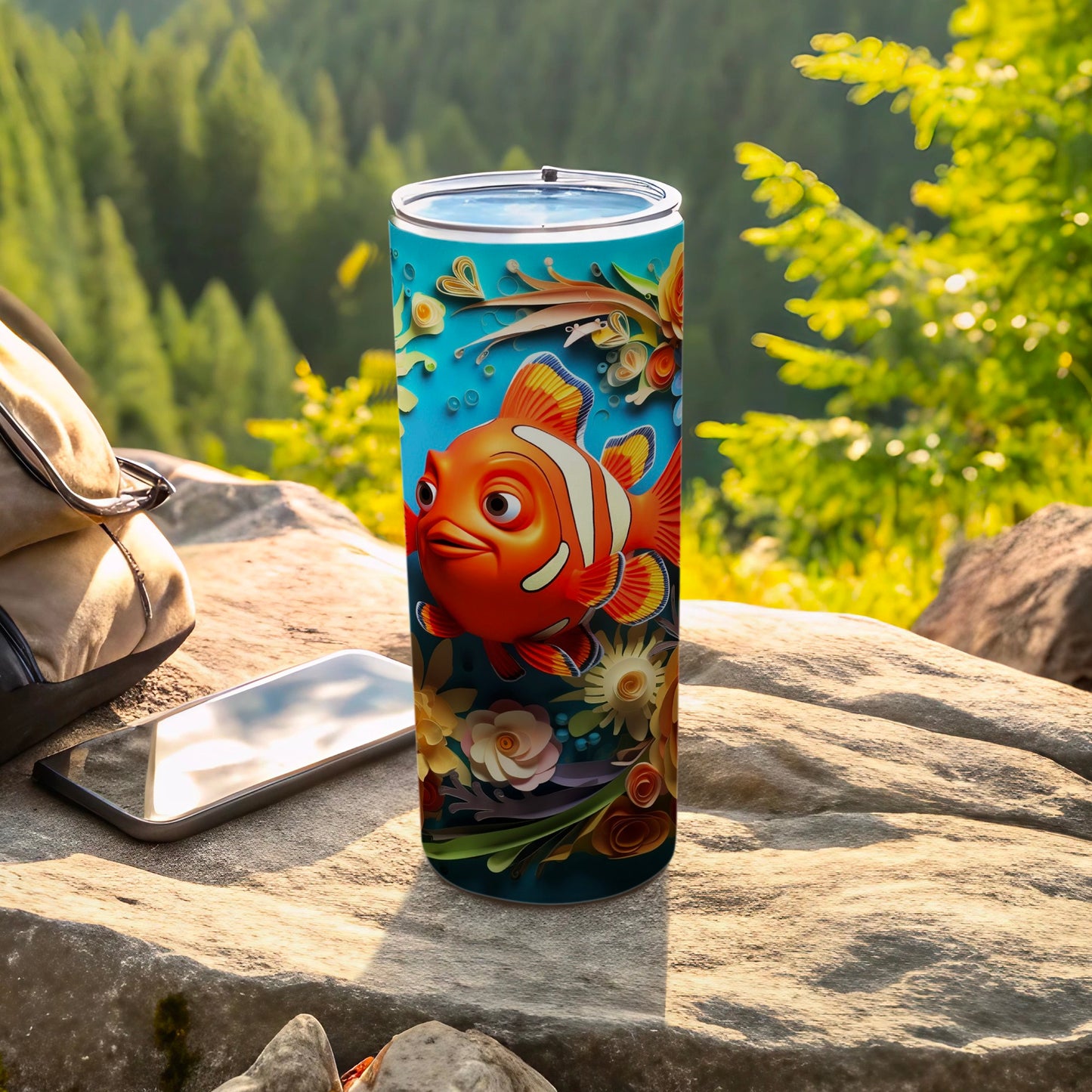 Bright and Colorful Fish Themed Drink Tumbler