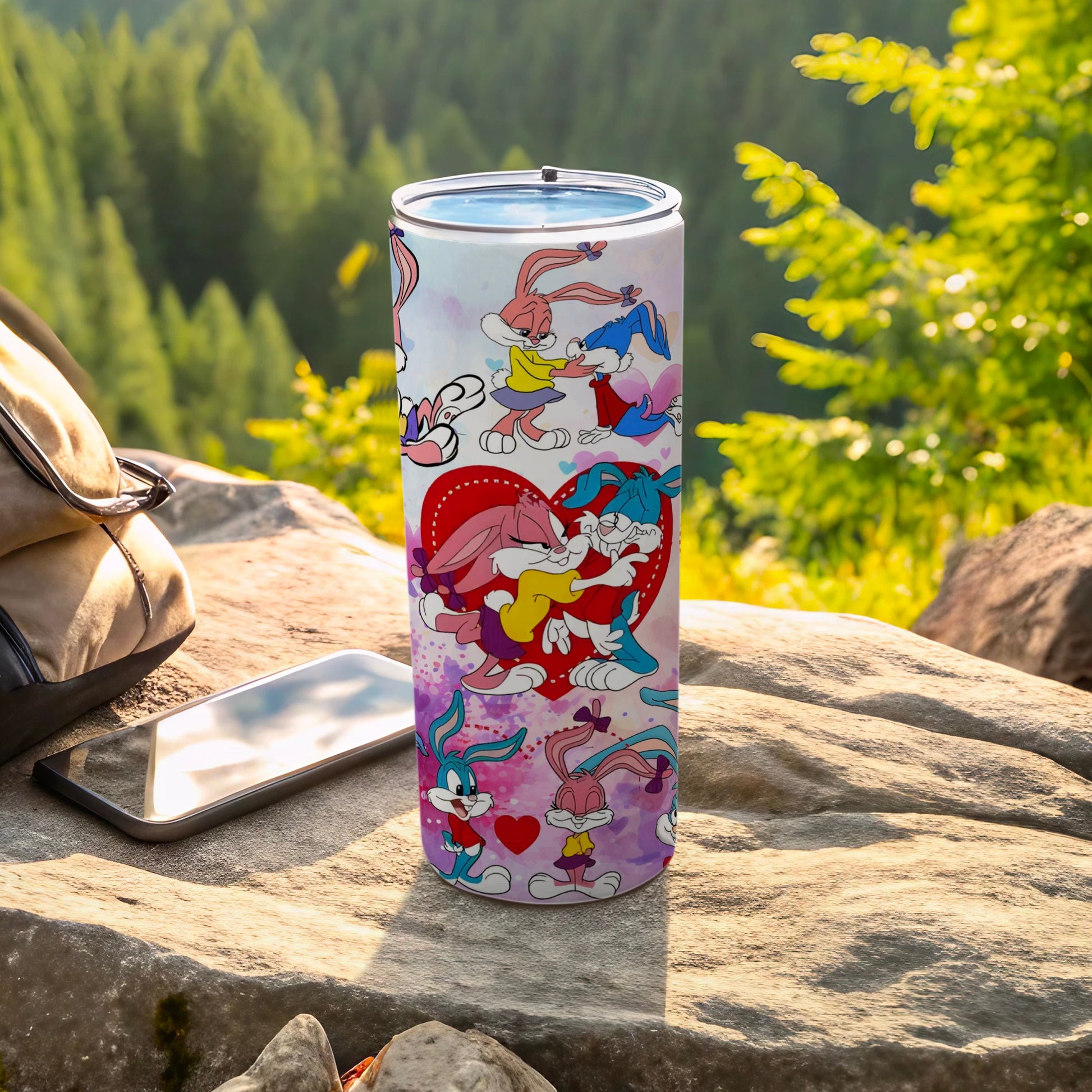 Colorful Cartoon Rabbit Design Stainless Steel Tumbler