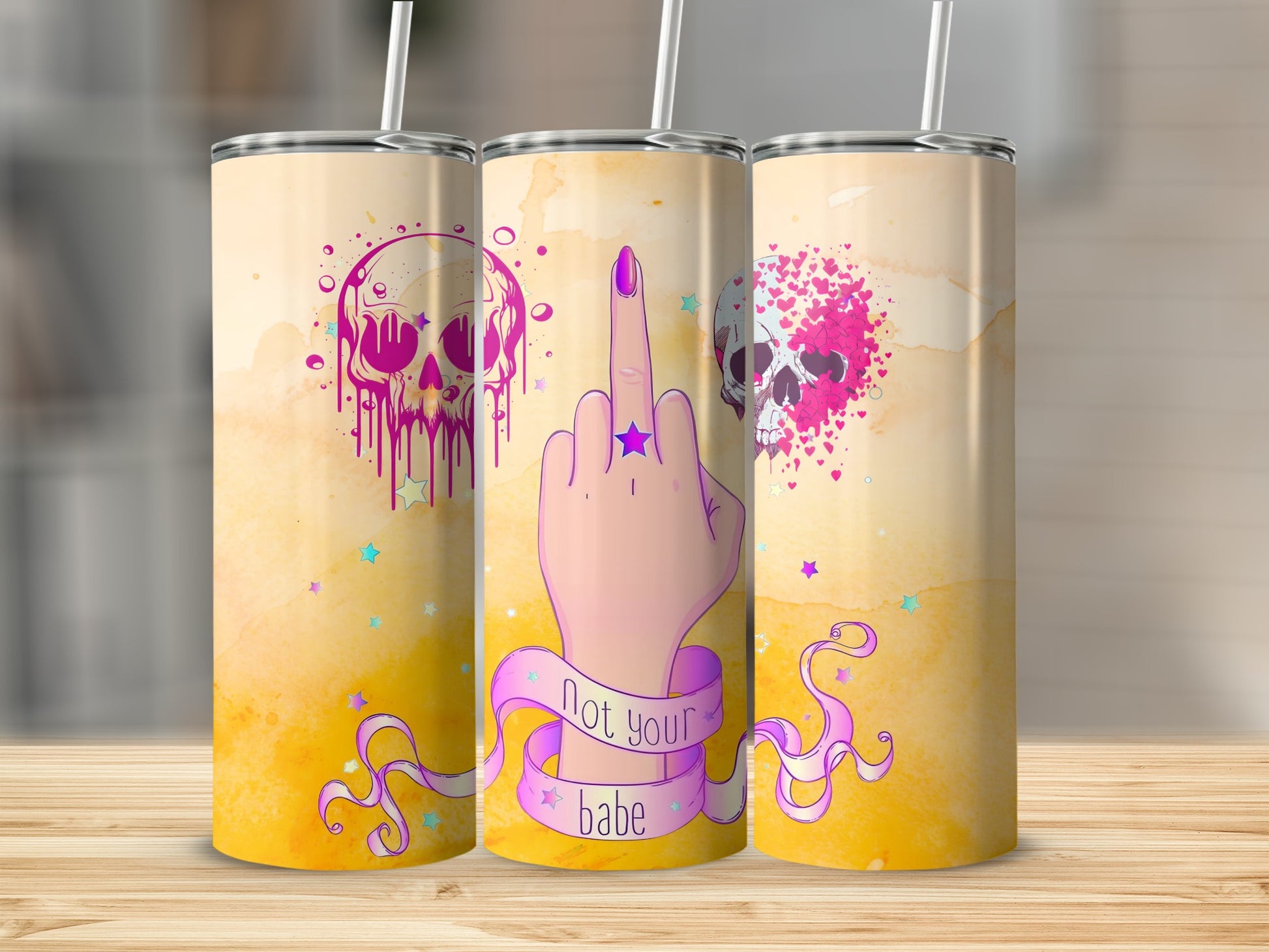 Not Your Babe Skull Design Insulated Tumbler