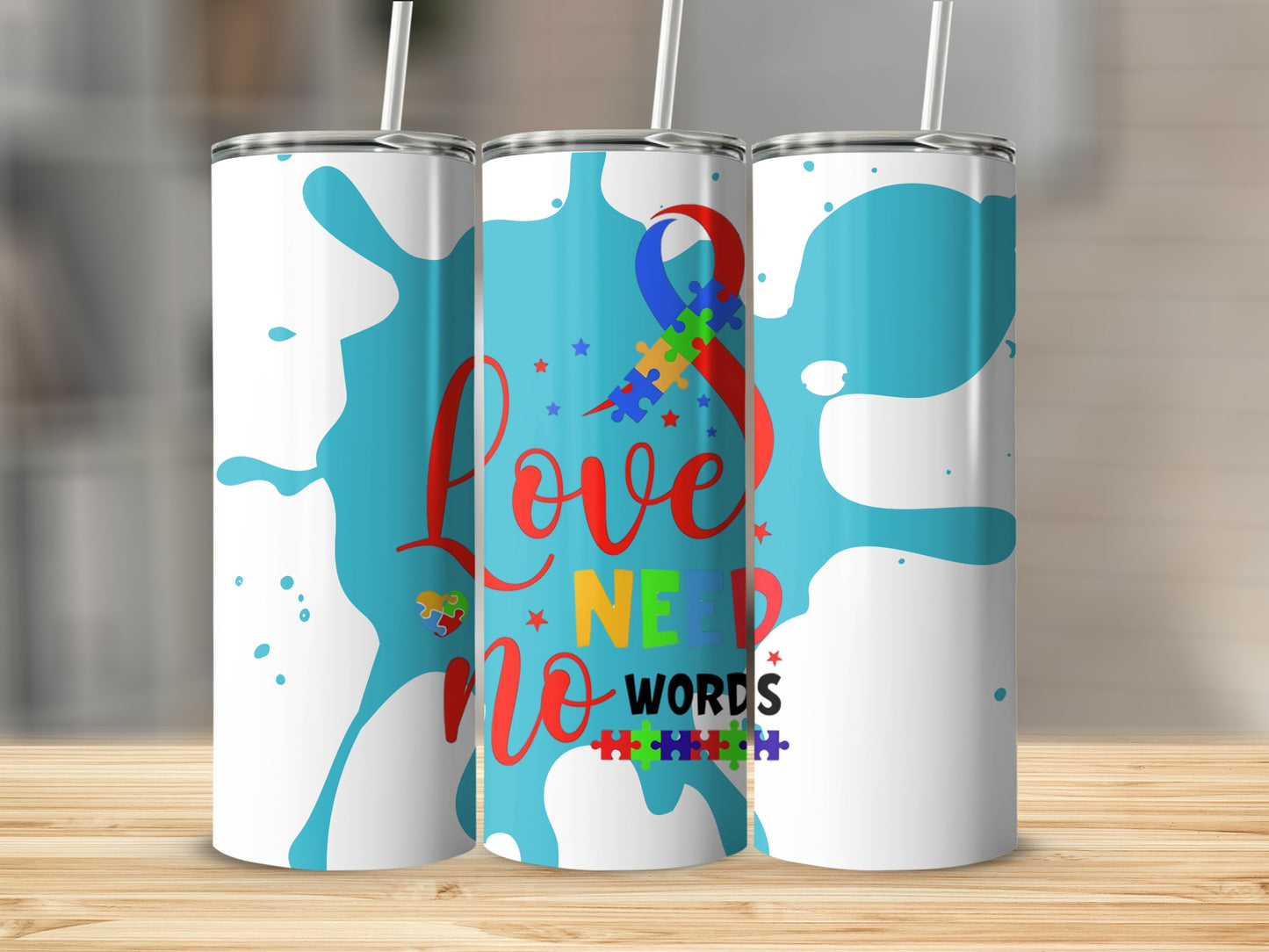 Love Need No Words Autism Awareness Tumbler