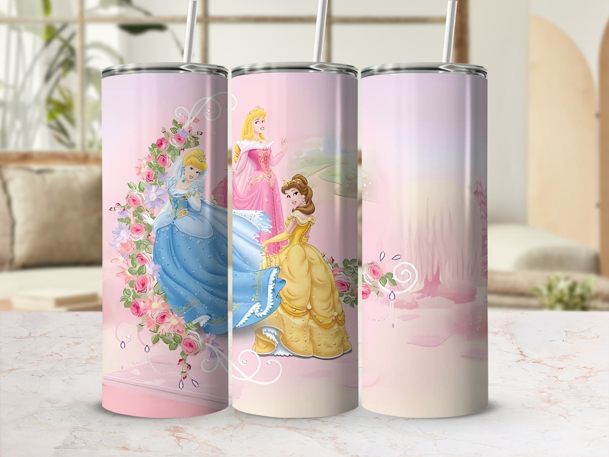 Enchanted Princesses Design Insulated Tumbler Cup