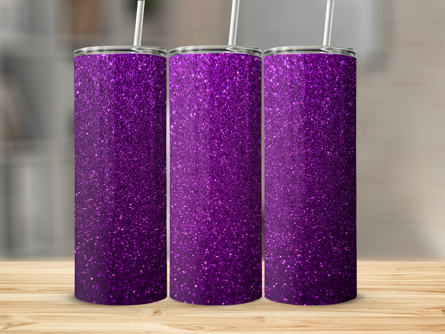 Sparkling Purple Glitter Design Tumbler Product