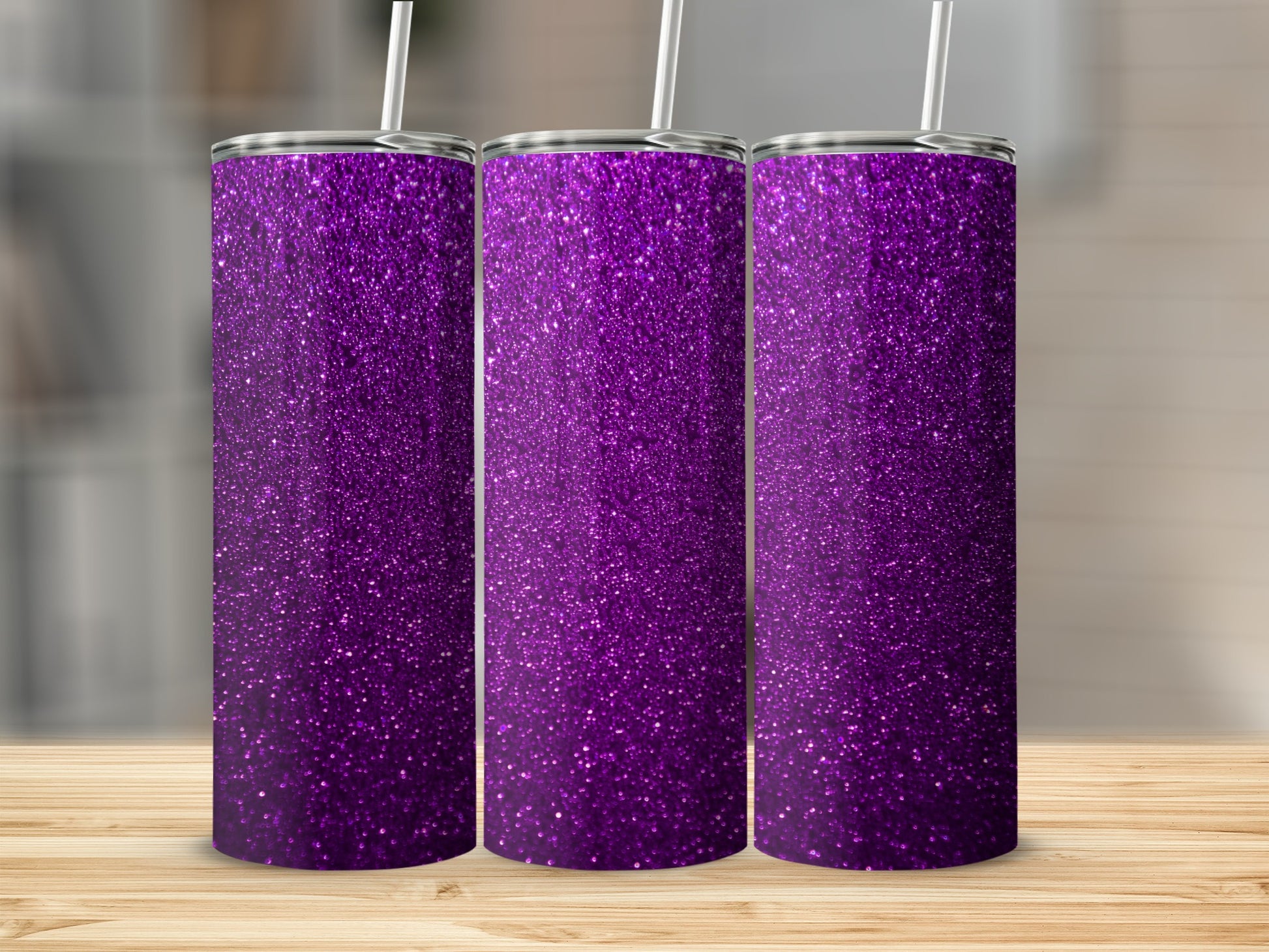 Sparkling Purple Glitter Design Tumbler Product