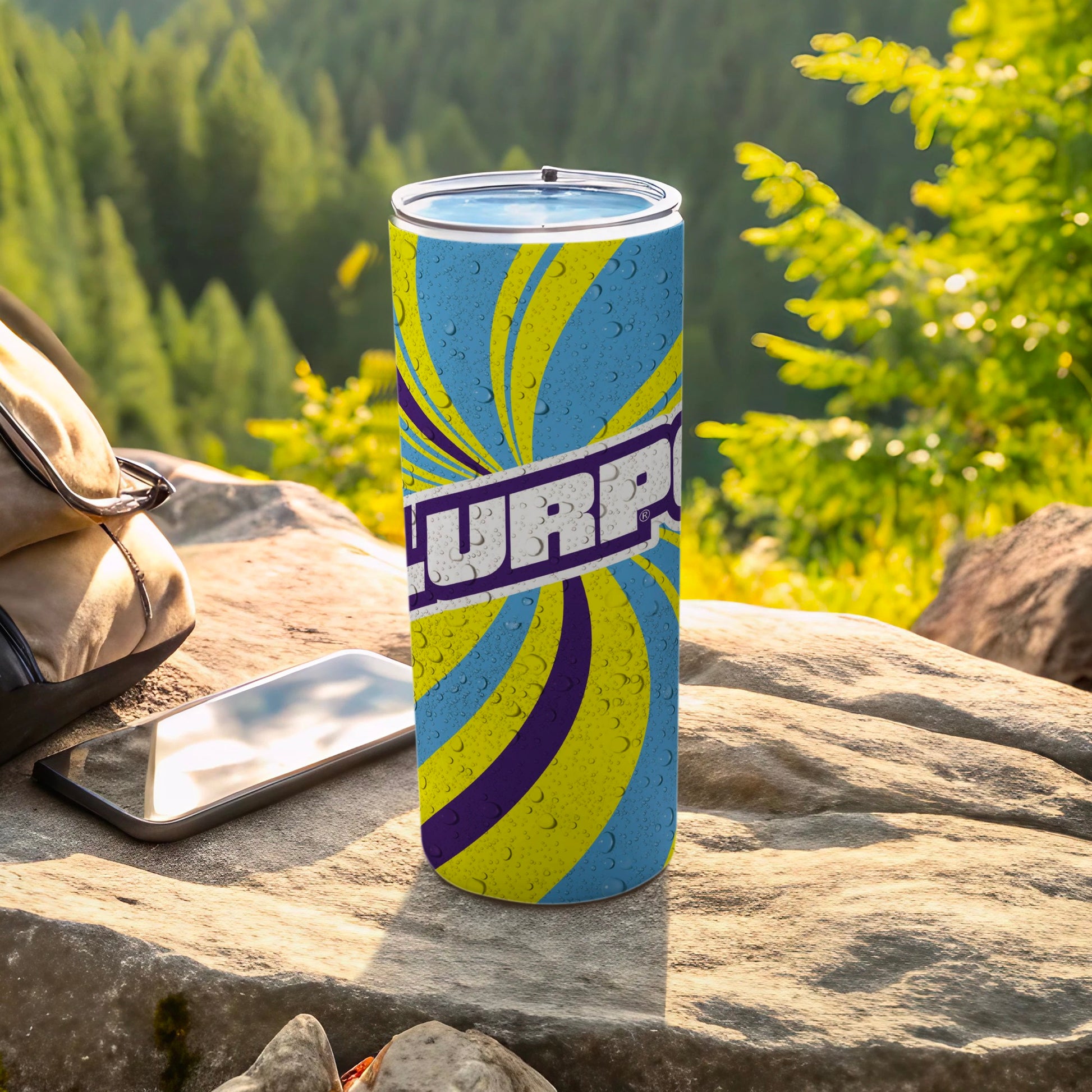 TURP blue yellow stripe condensation tumbler product type