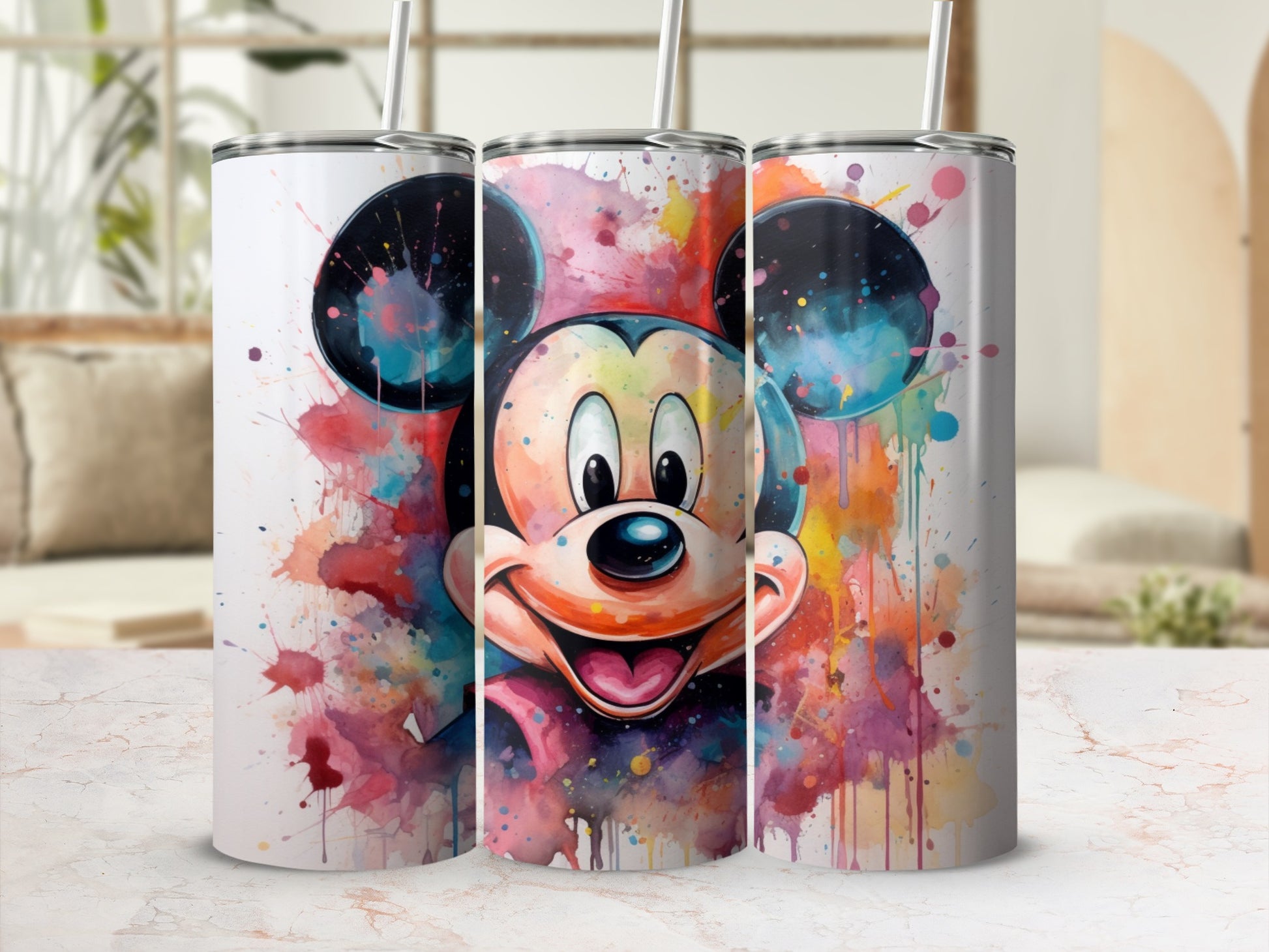Colorful Mickey Mouse Inspired Tumbler Cup