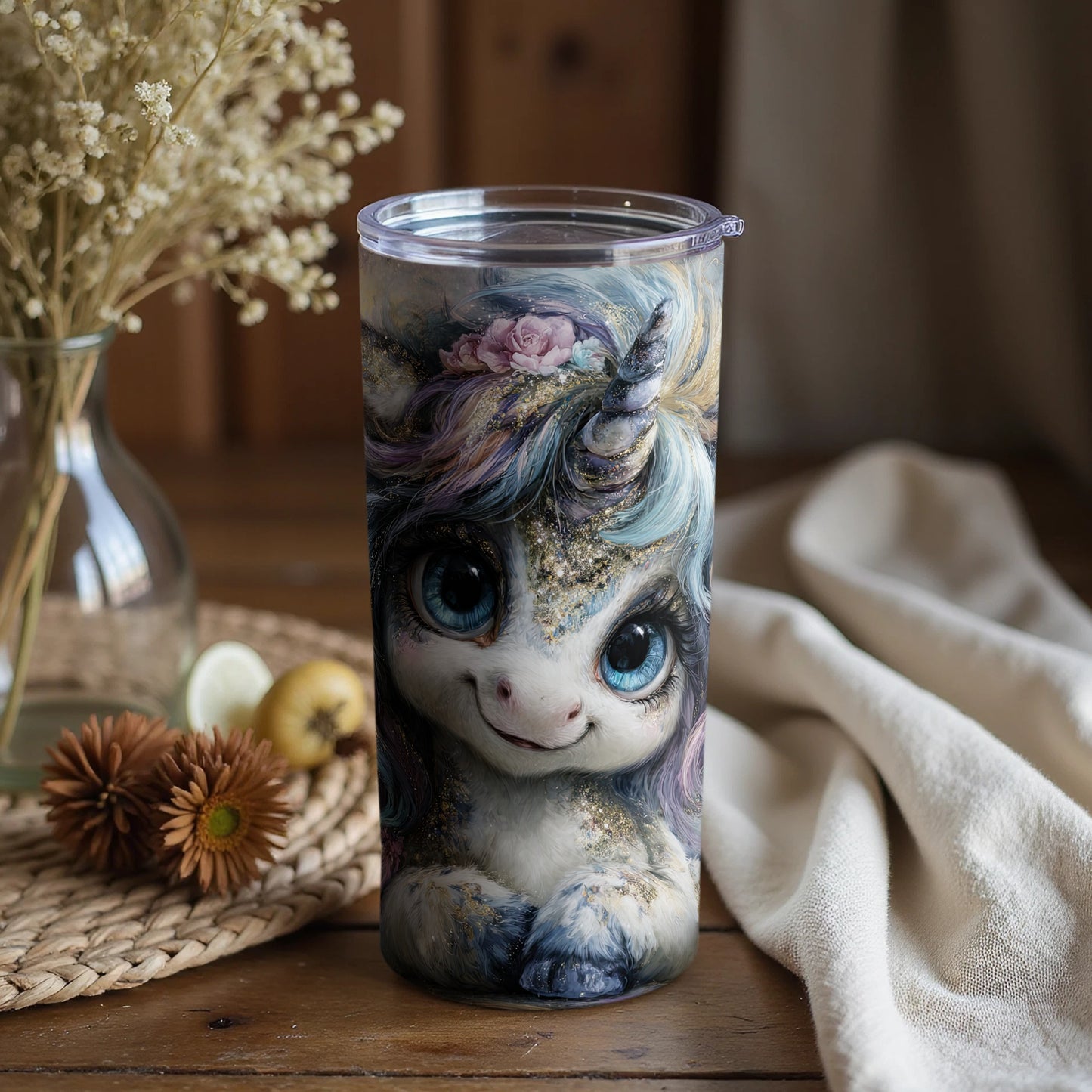 Adorable Baby Unicorn Design Insulated Tumbler