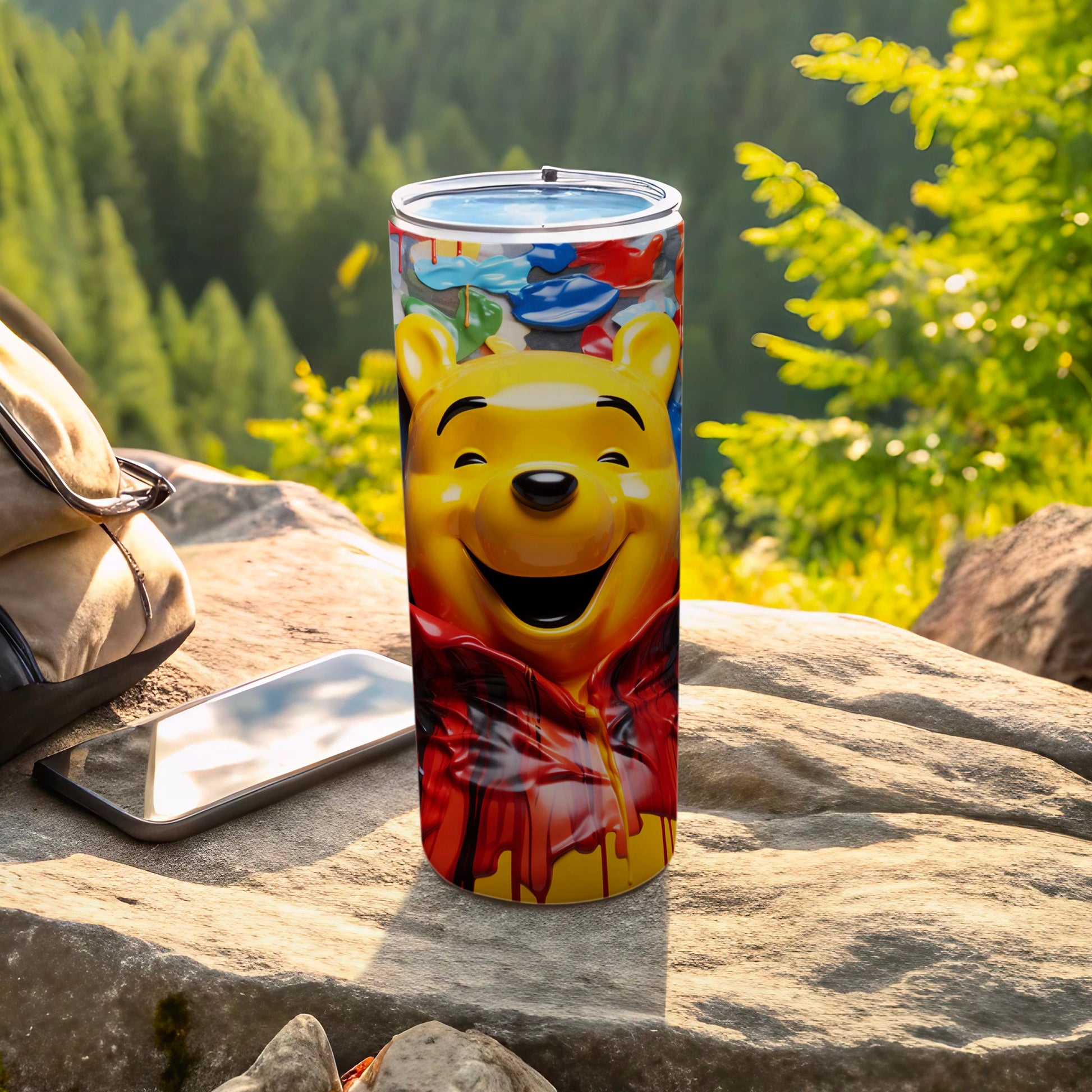Vibrant Winnie the Pooh Outdoor Travel Tumbler