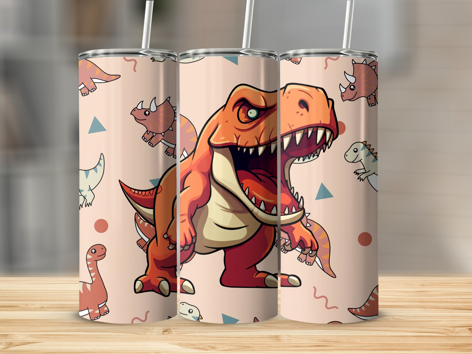 Cute Colorful Dinosaur Illustration Drinkware Tumbler
