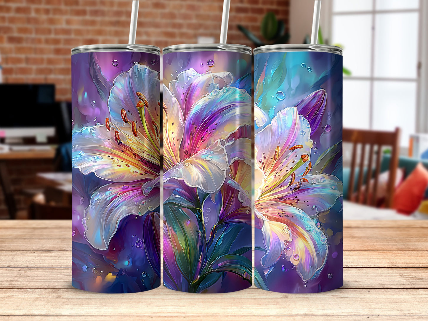 Colorful Floral Tumbler with Artistic Design