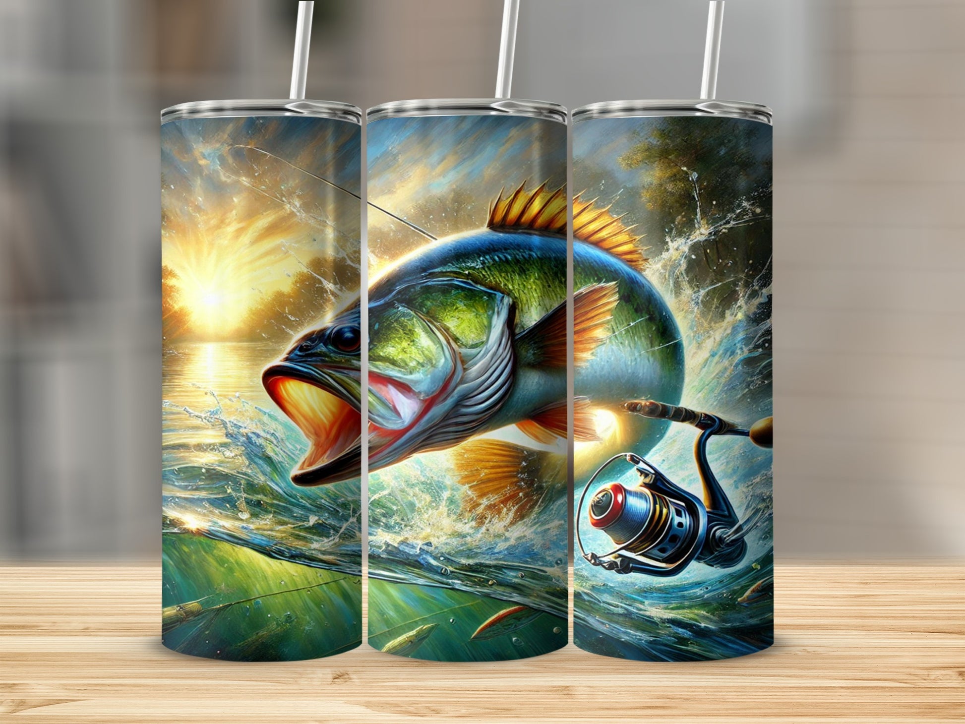 Stunning Fishing Adventure Tumbler With Nature Scenery