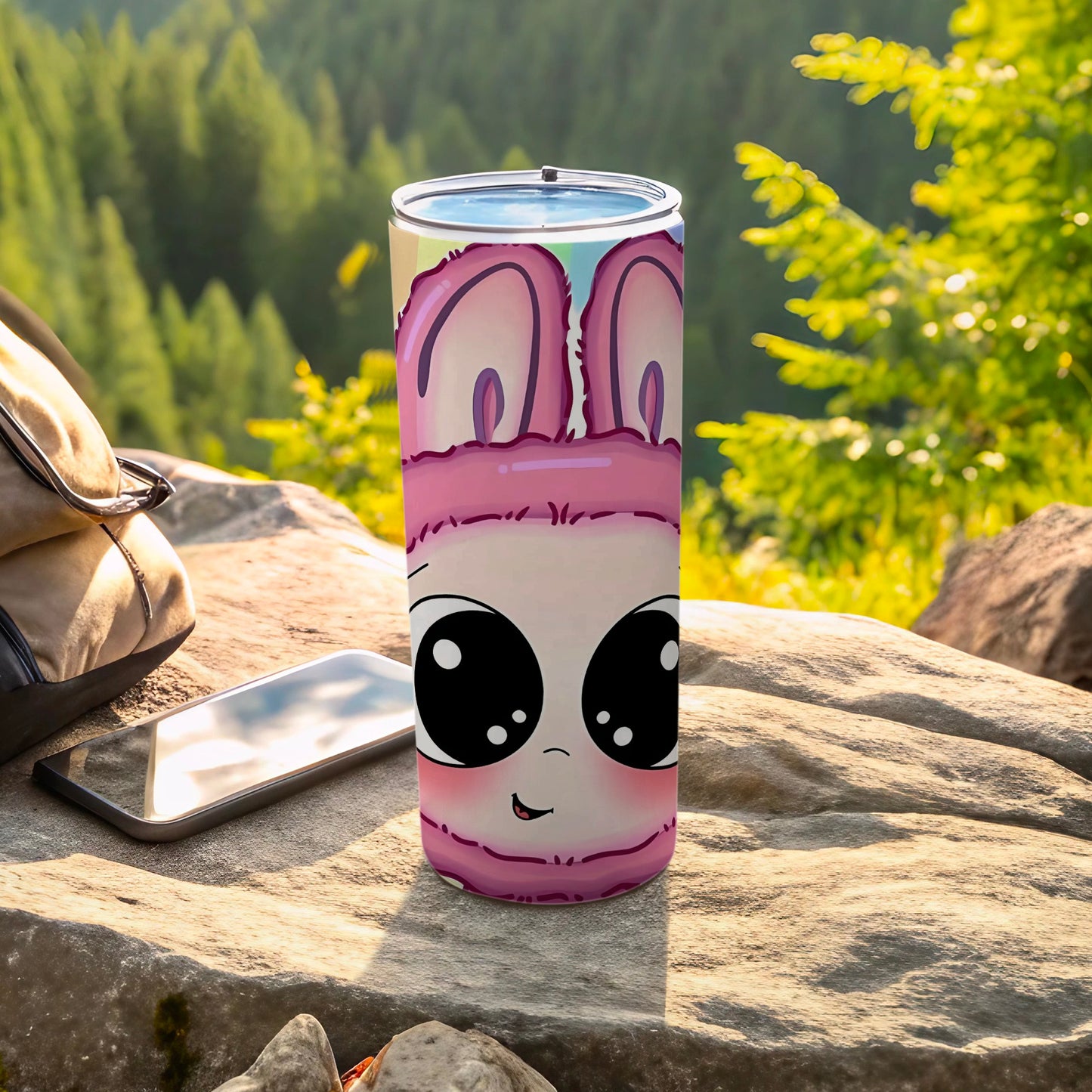 Cute Bunny Face Tumbler For Outdoor Adventures