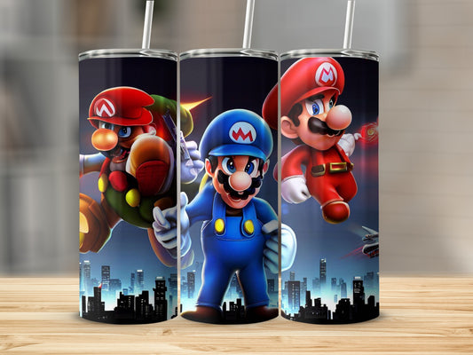Mario Themed Triple Character Tumbler with Straw Product