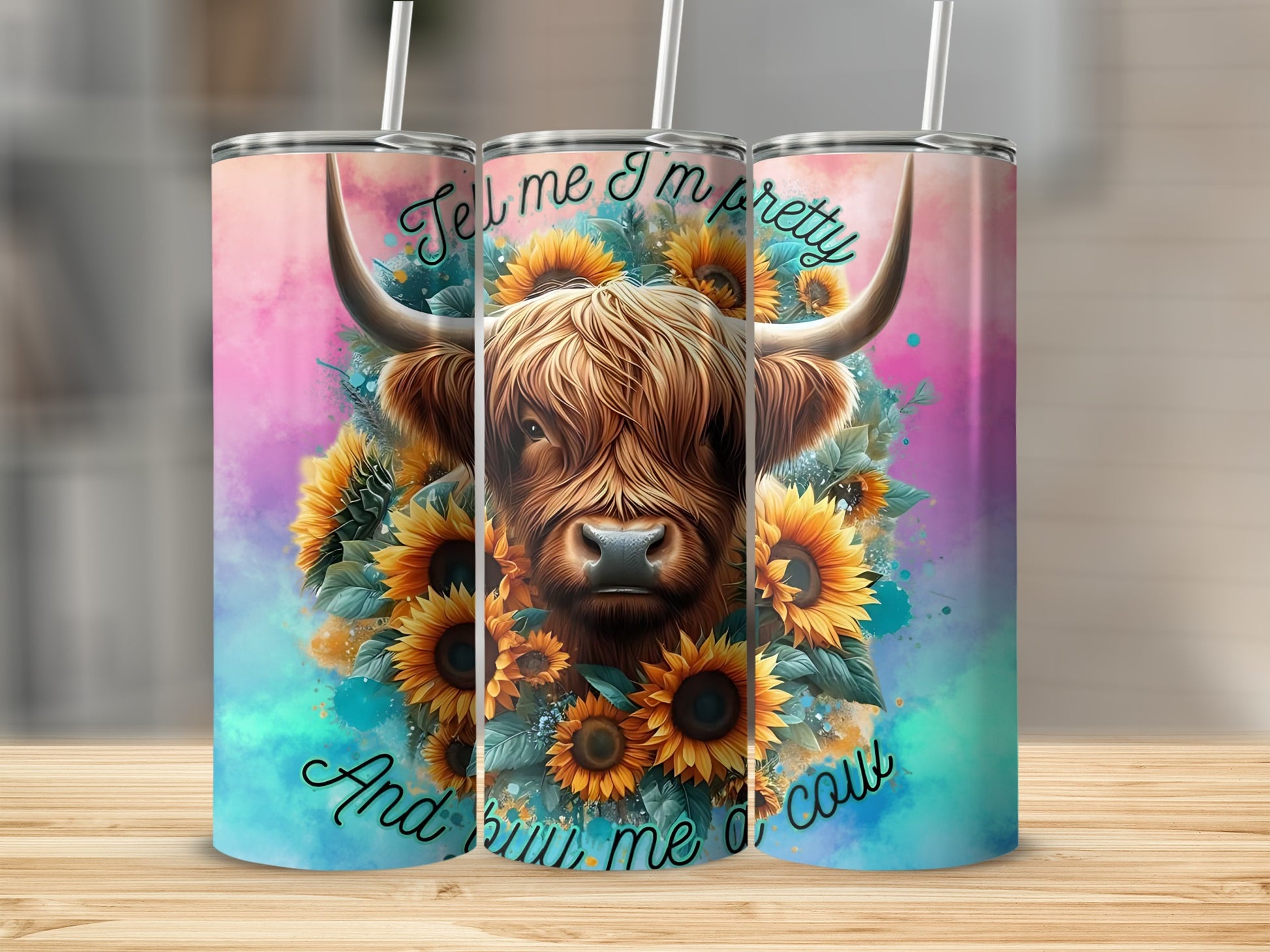 Tell Me I'm Pretty And Buy Me Cows Tumbler Cup