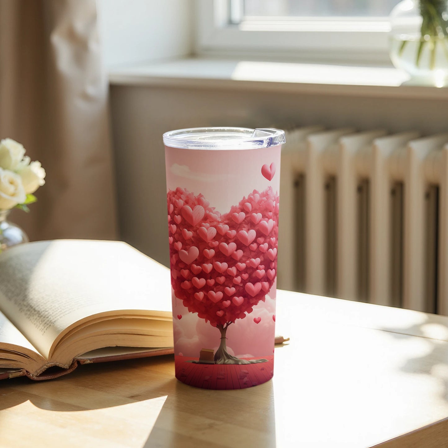 Heart Shaped Tree Design Insulated Tumbler Cup