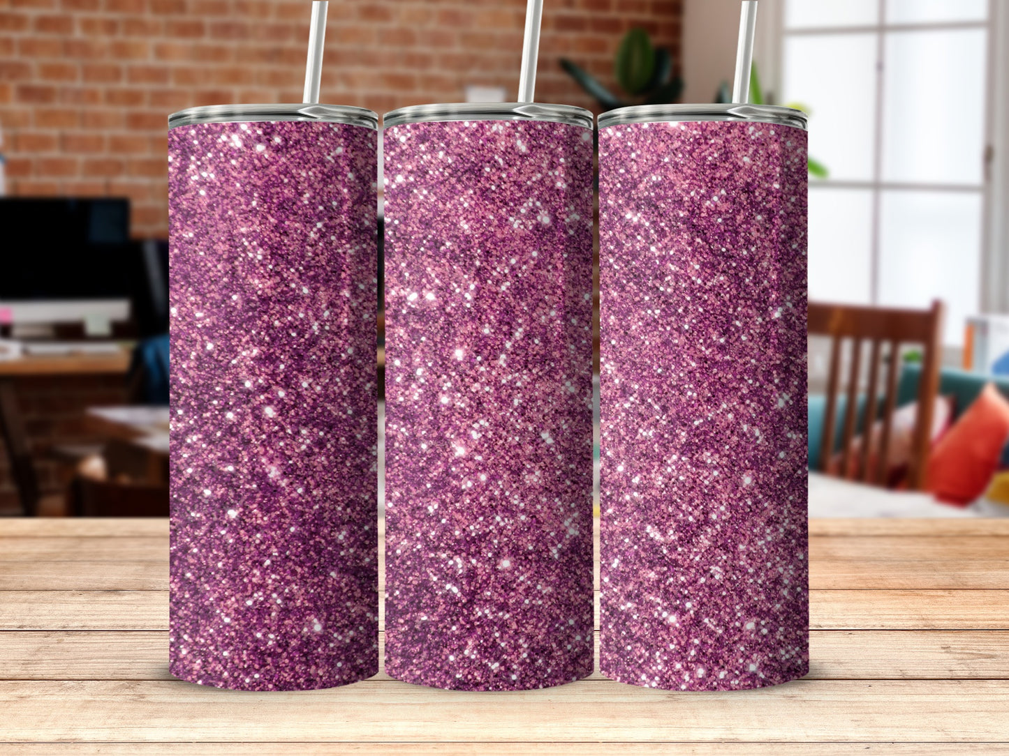 Sparkling Purple Glitter Effect Tumbler product