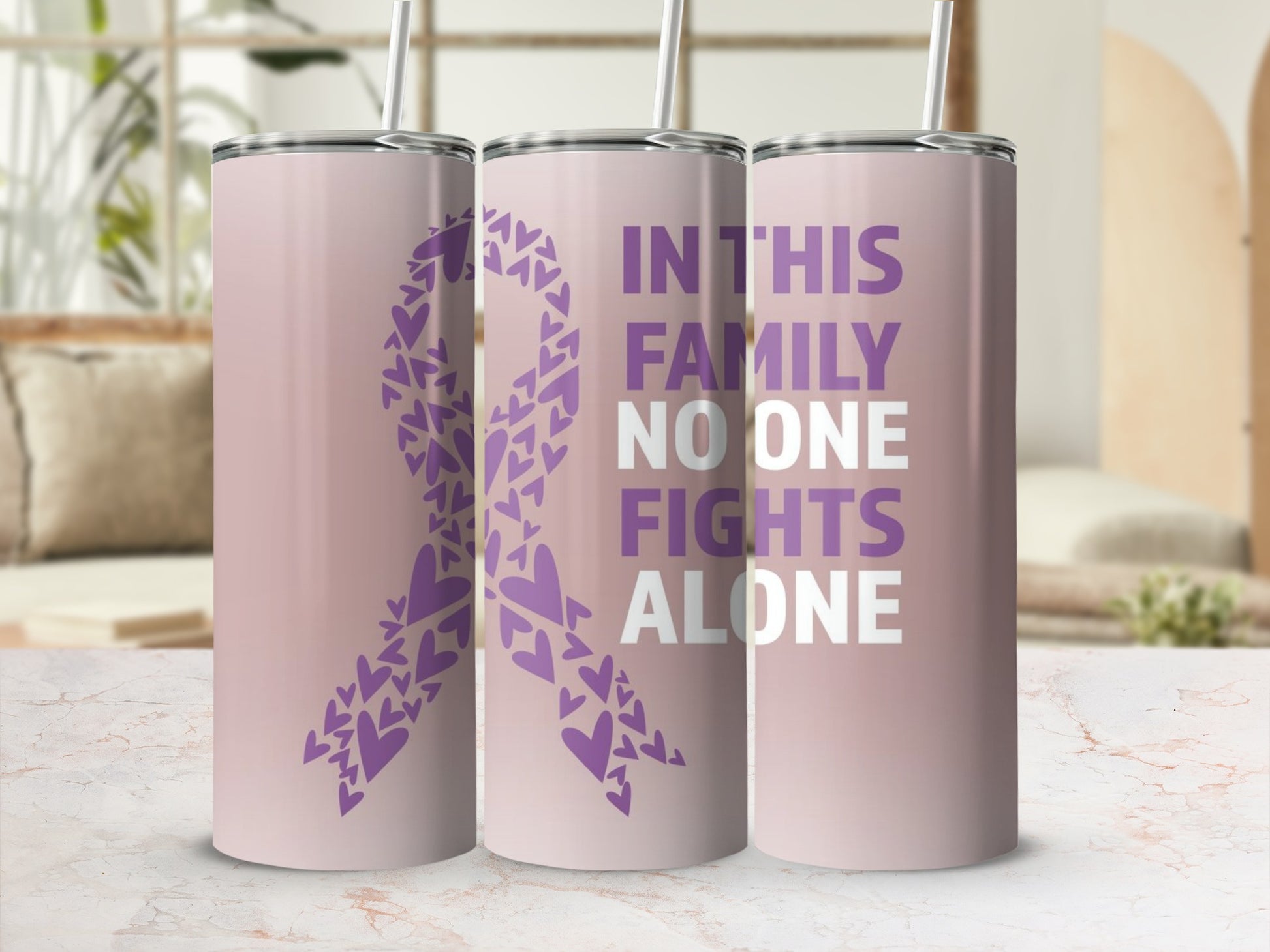 In This Family No One Fights Alone Tumbler
