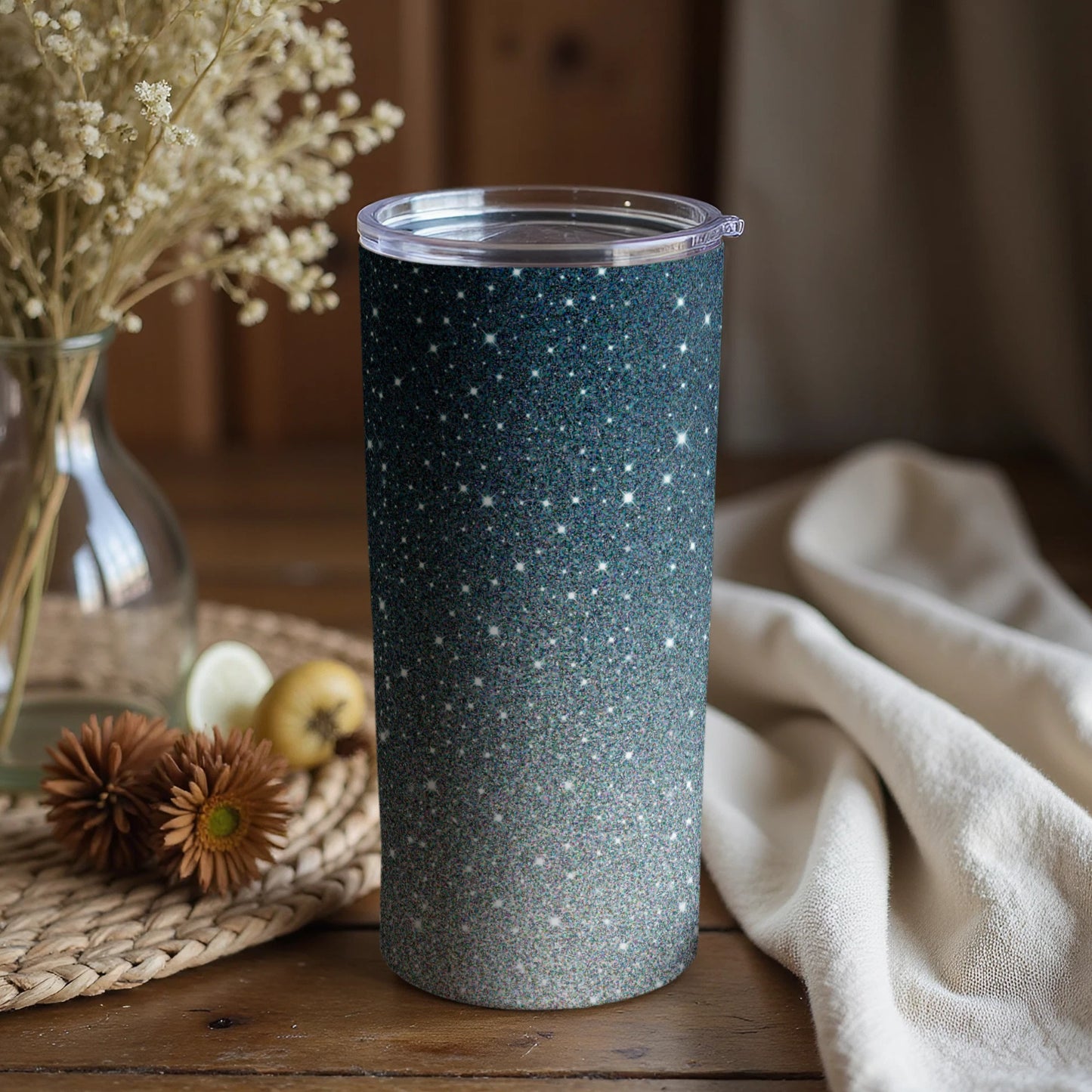 Sparkling Starry Night Themed Tumbler for Daily Use