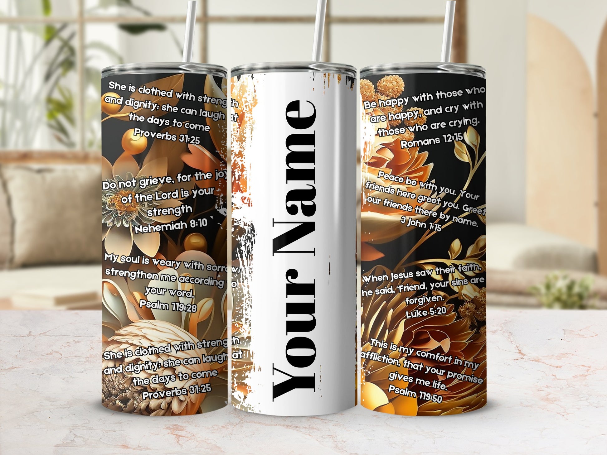 Inspirational Bible Verses Personalized Tumbler