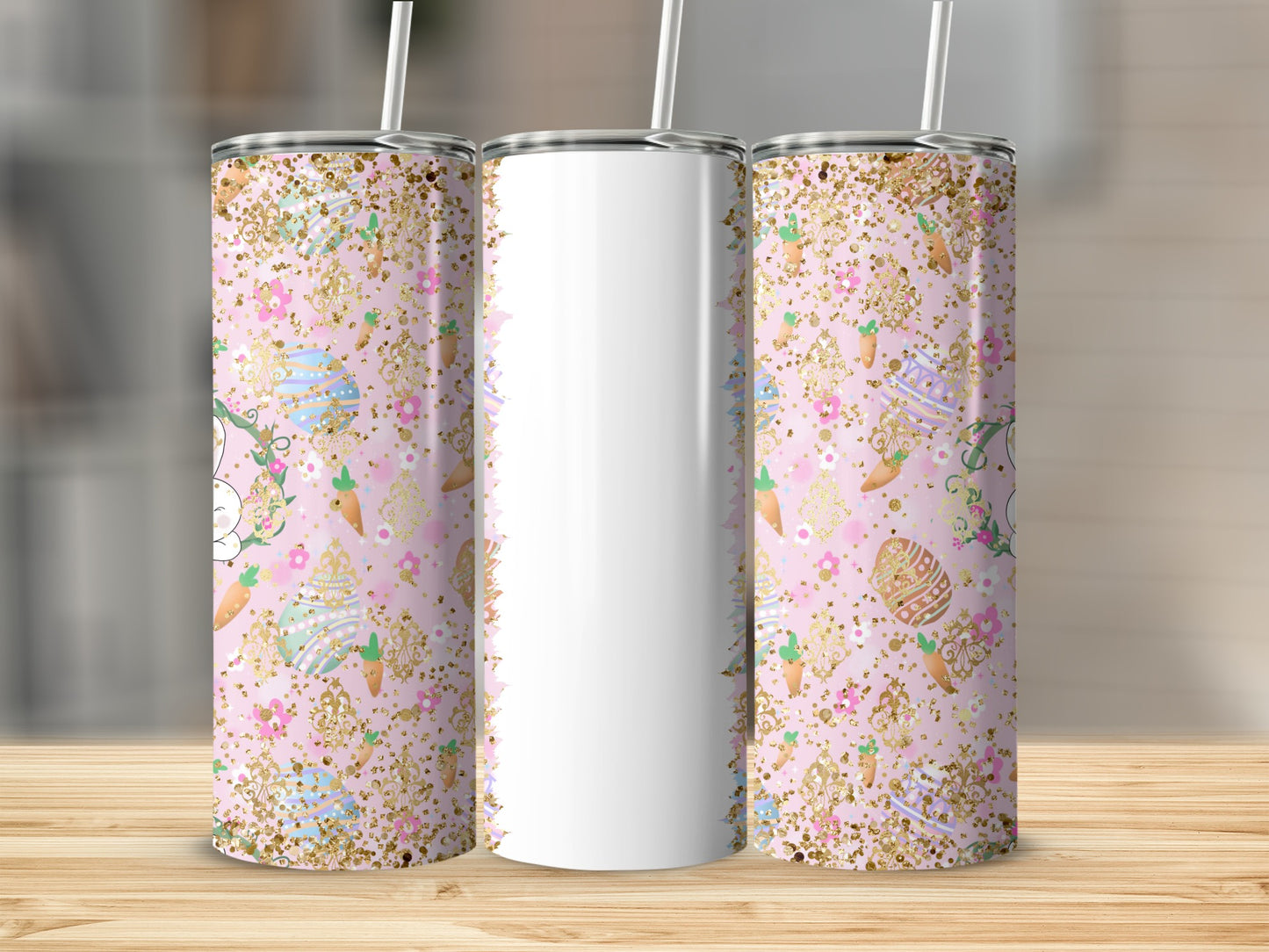 Pastel Easter Egg And Carrot Design Tumbler