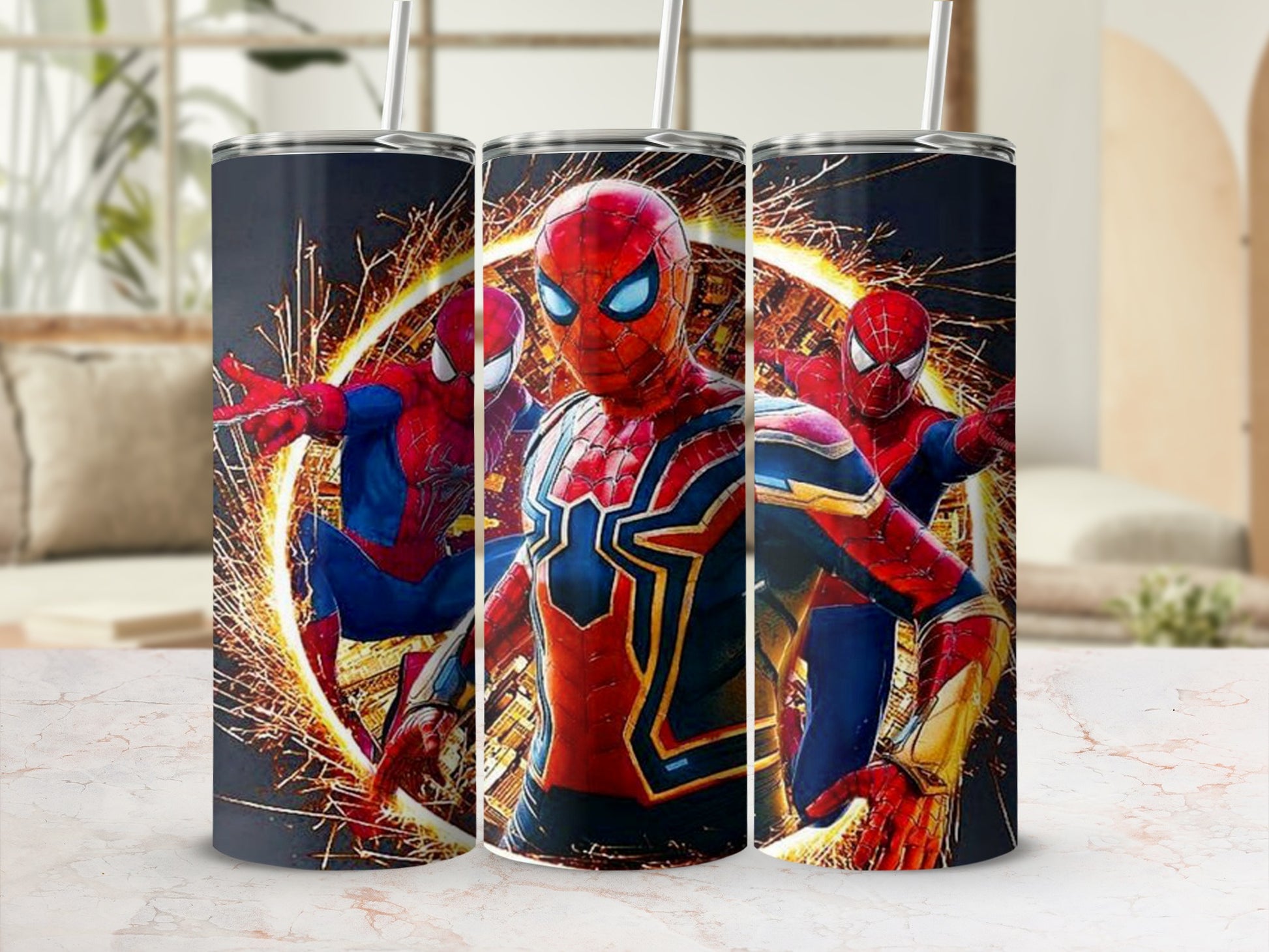 Spider-Man Insulated Tumbler with Straw for Drinks