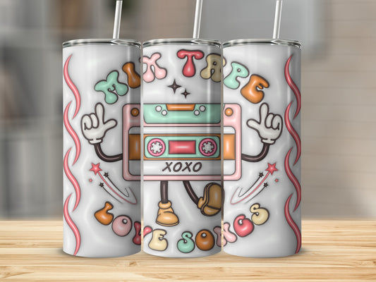 Retro Mixtape Love Songs Stylish Tumbler Design