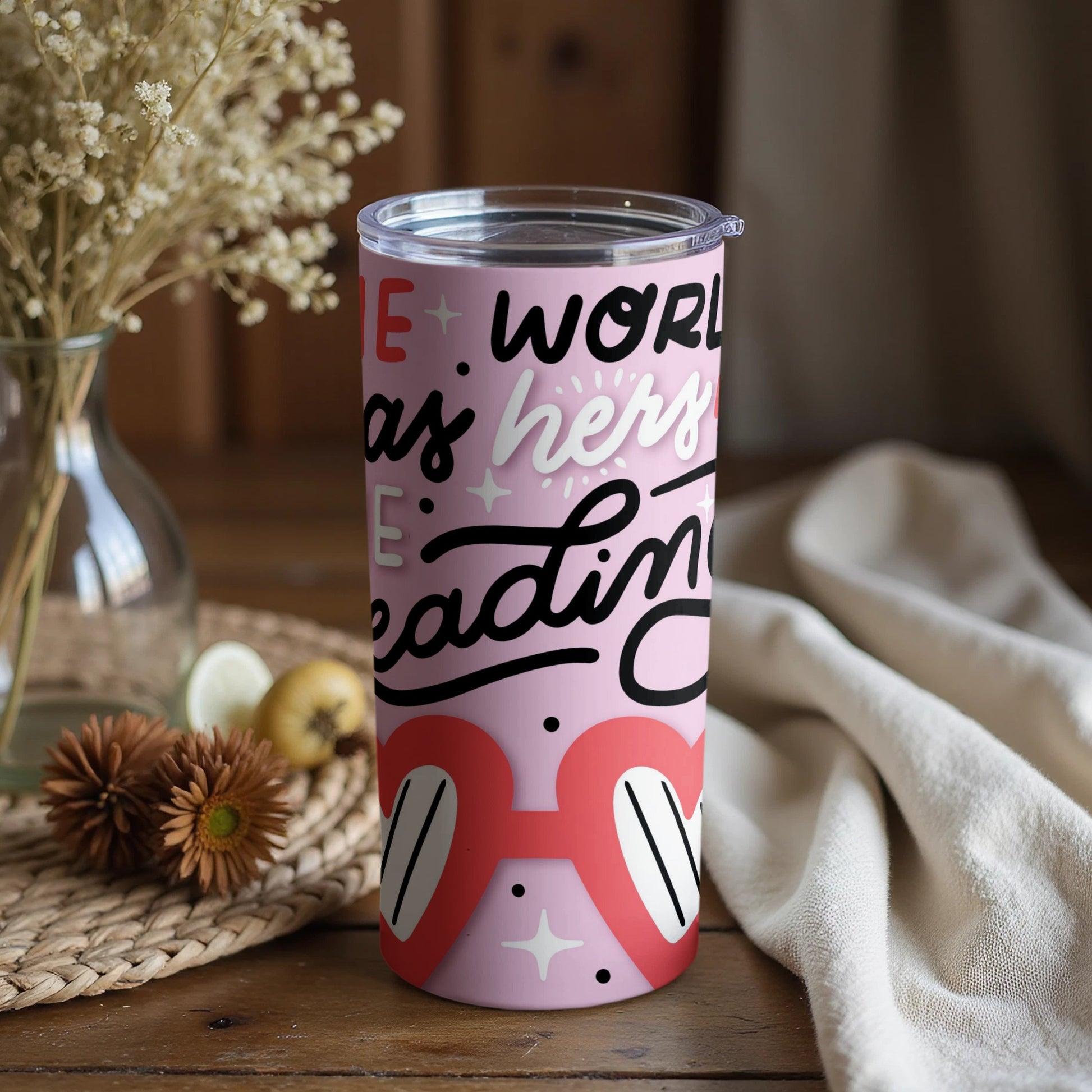 She Was Here Reading Travel Tumbler