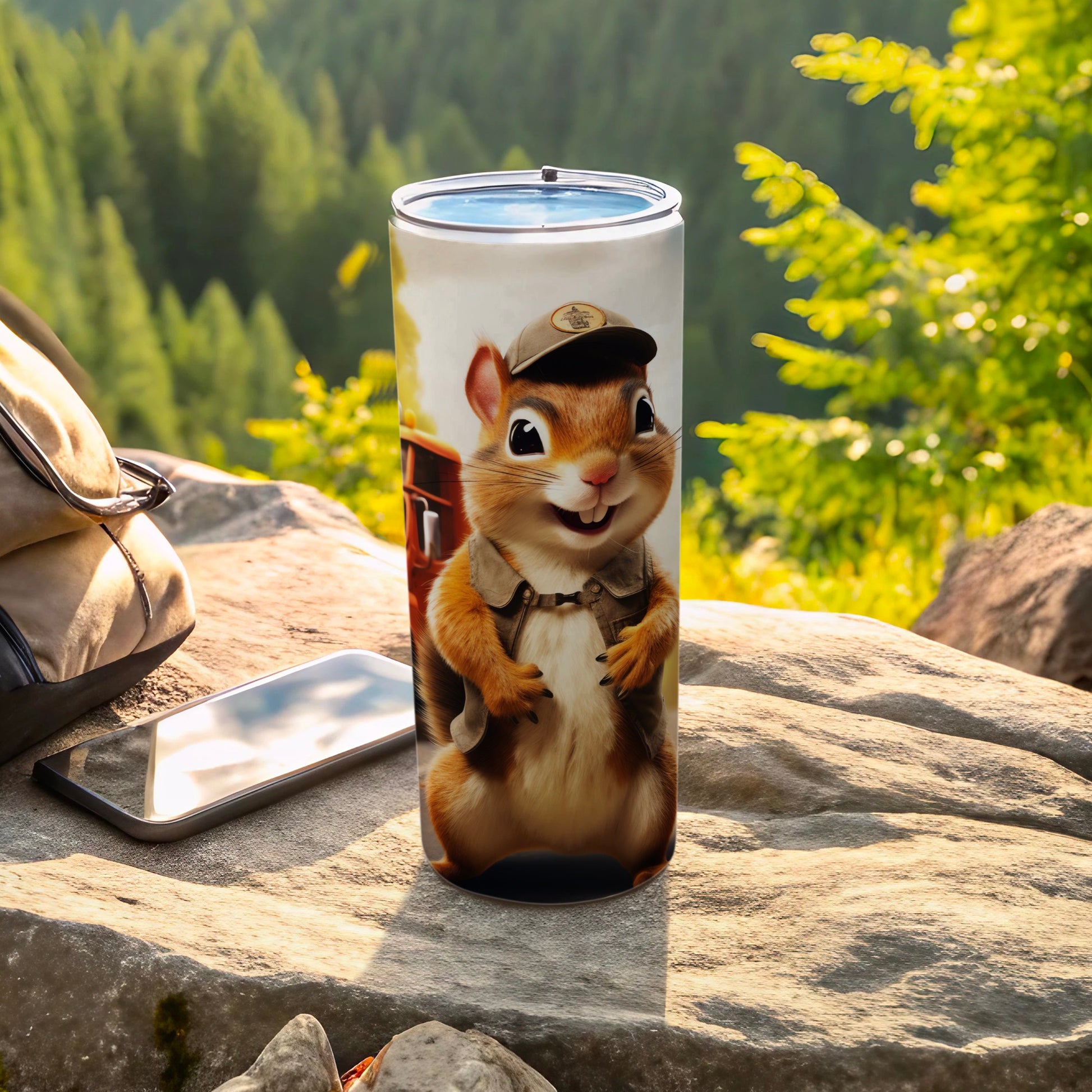 Cute Chipmunk Character Tumbler Forest Scene product type
Tumbler
Drinkware
Chipmunk
Cartoon
Cute Animal
Wildlife
Forest
Nature Scene
Outdoors
Woodland
Insulated
Travel Mug
Beverage Holder
Squirrel Design
Animal Lover
Happy Chipmunk
Graphic Tumbler
Adventure Theme
Brown Squirrel
Character Drinkware