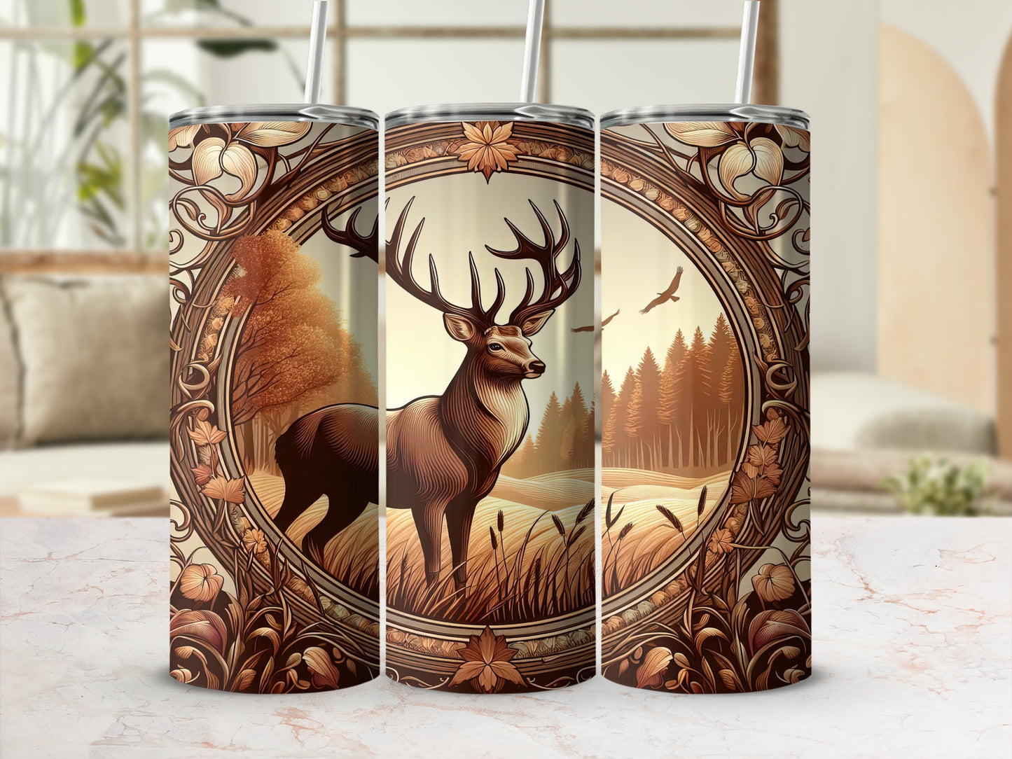 Ornate Deer Forest Scene Autumn Wildlife Artwork product type