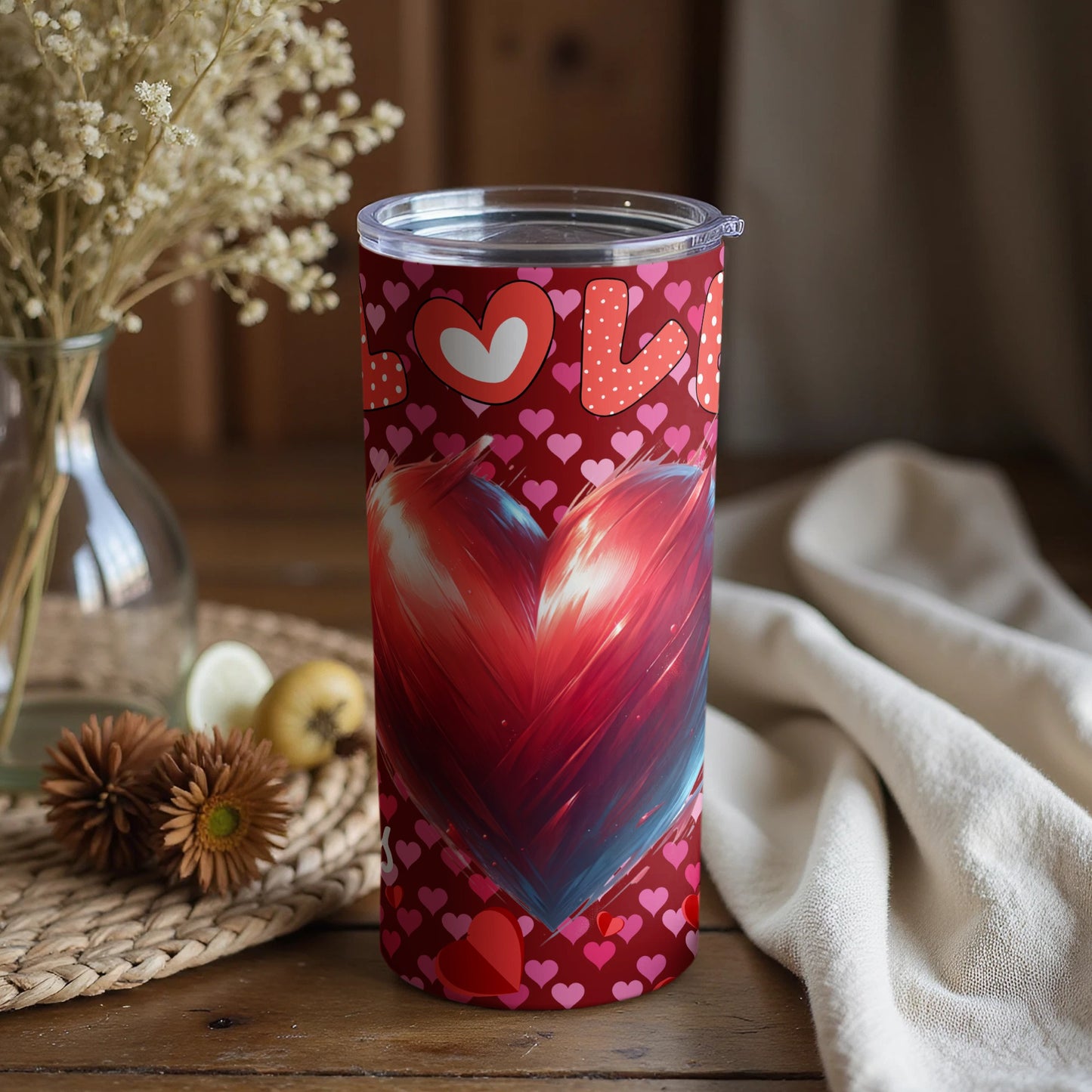 Love Design with Heart Patterns Insulated Tumbler